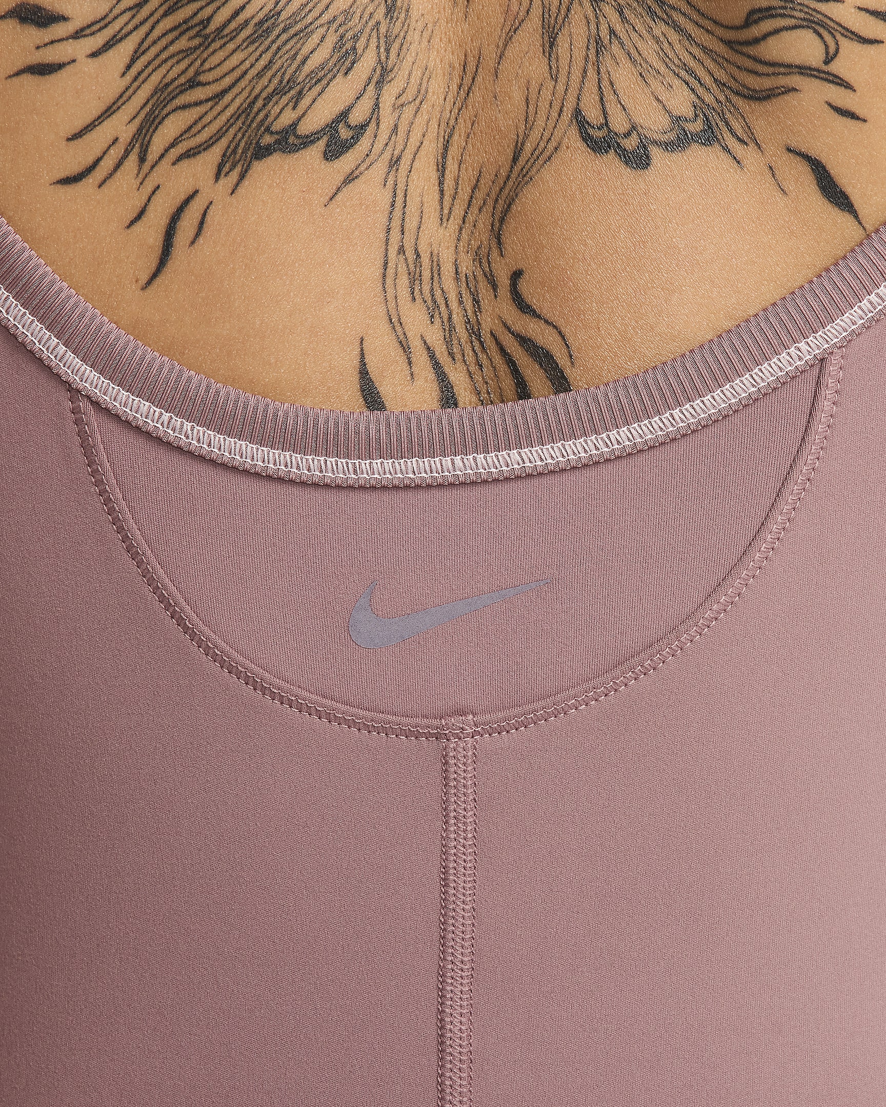 Nike One Women's Dri-FIT Short Bodysuit - Smokey Mauve/Platinum Violet/White