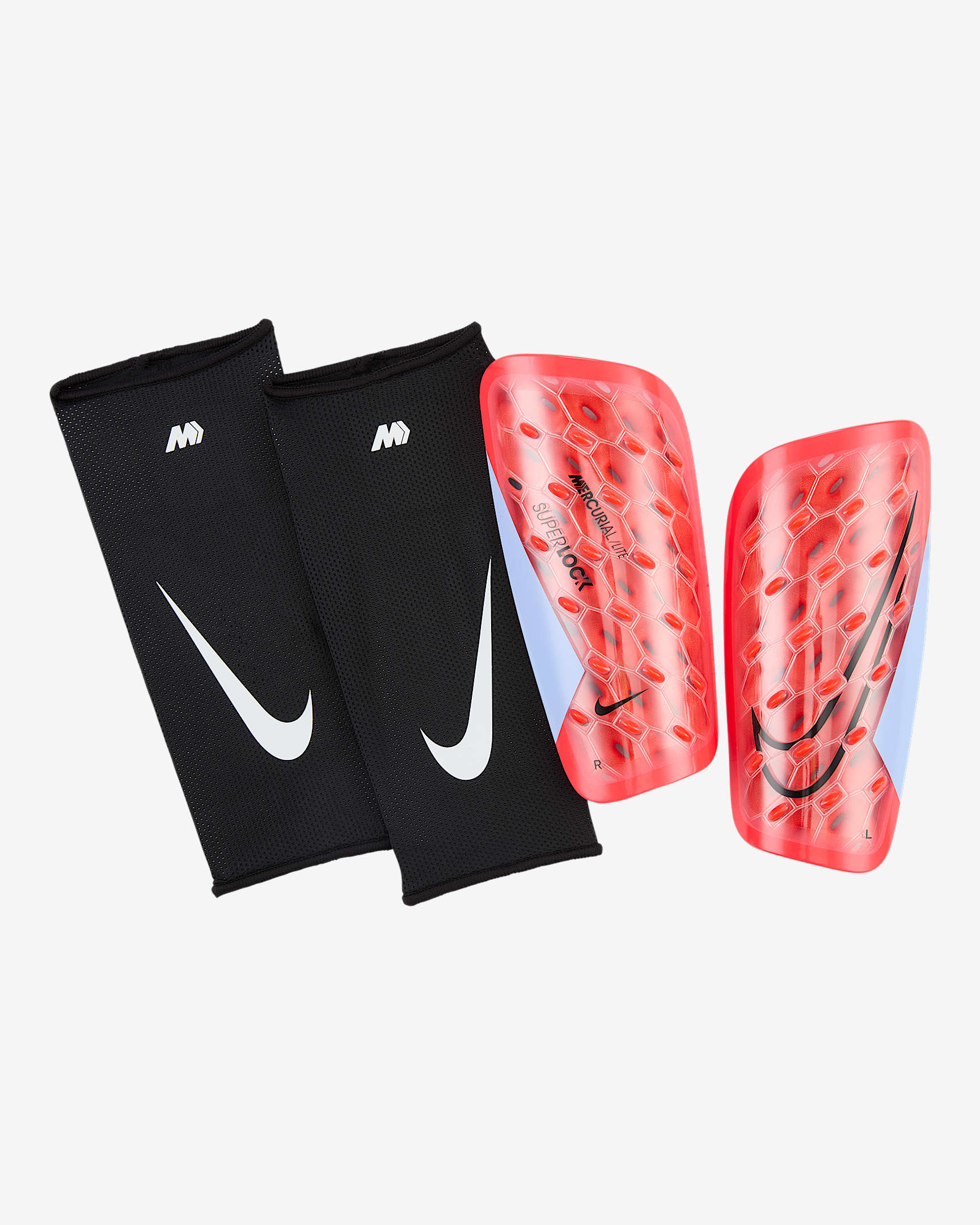 Nike Mercurial Lite SuperLock Fußball-Schienbeinschoner - Bright Crimson/Royal Tint/Schwarz