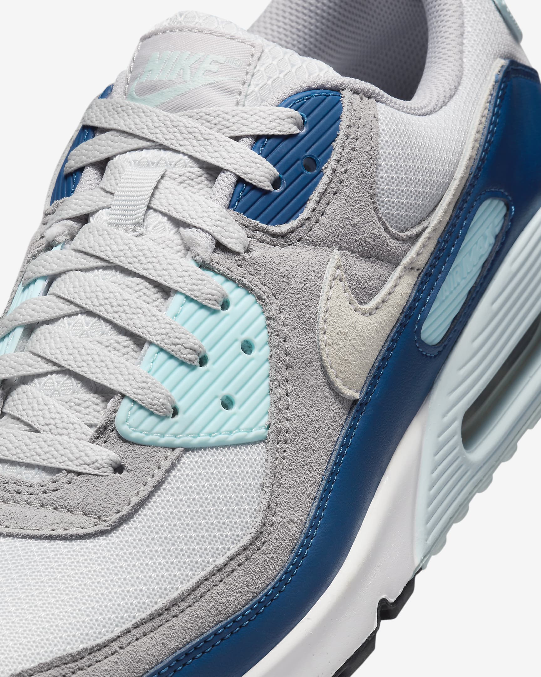 Nike Air Max 90-sko til mænd - Pure Platinum/Glacier Blue/Court Blue/hvid