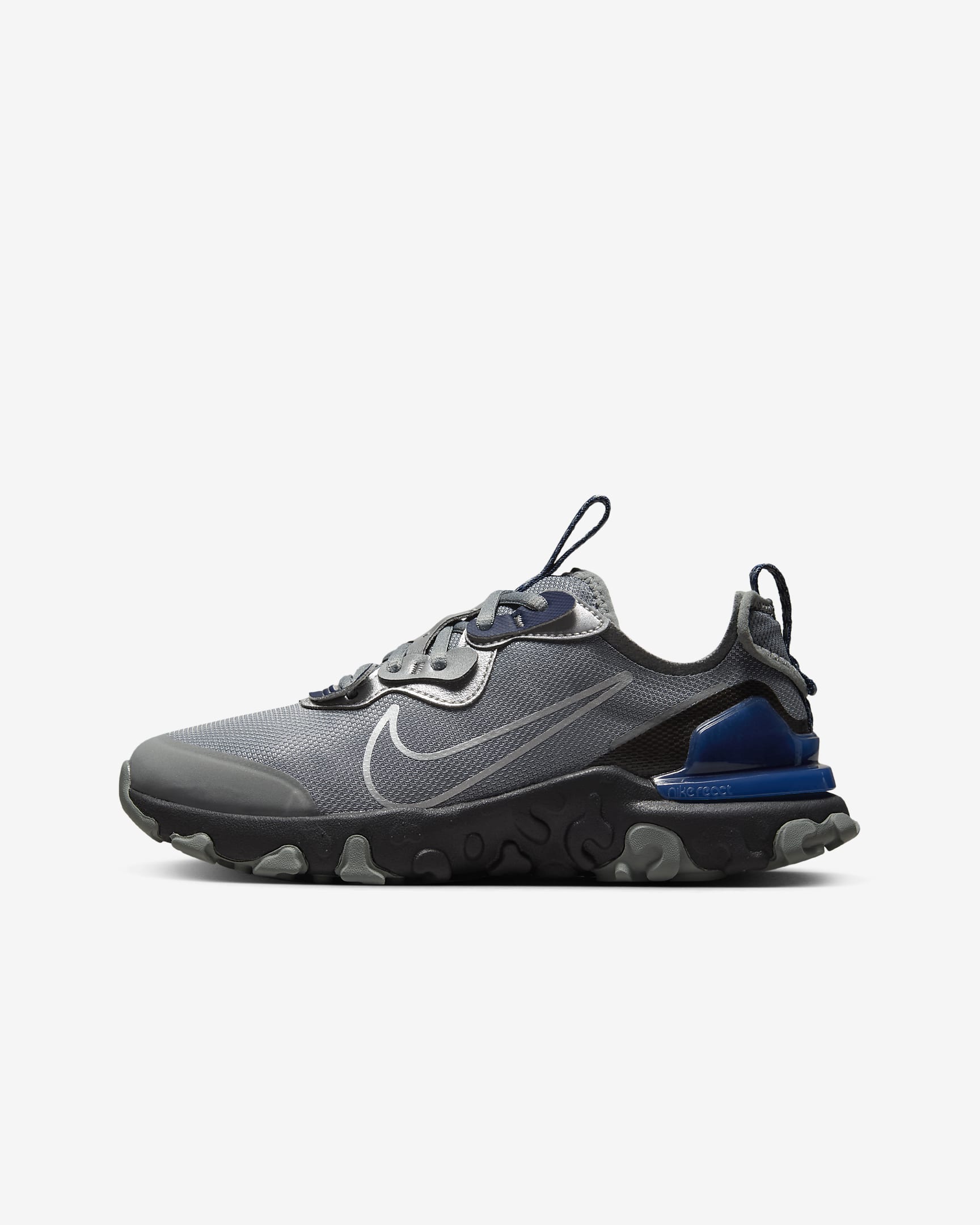 Chaussures Nike React Vision pour ado - Smoke Grey/Noir/Midnight Navy/Metallic Silver