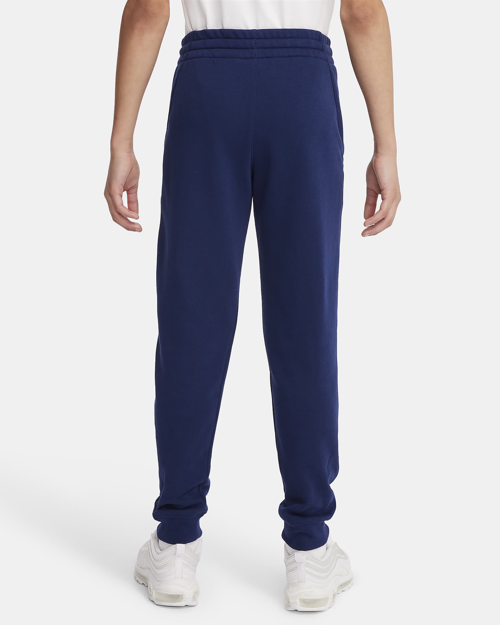 Nederland joggebukse i frotté til store barn (gutt) - Blue Void/Safety Orange