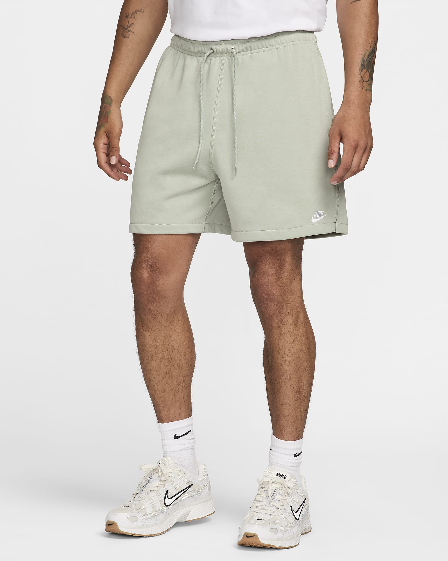 Short en molleton Flow Nike Club pour homme - Jade Horizon/Jade Horizon/Blanc