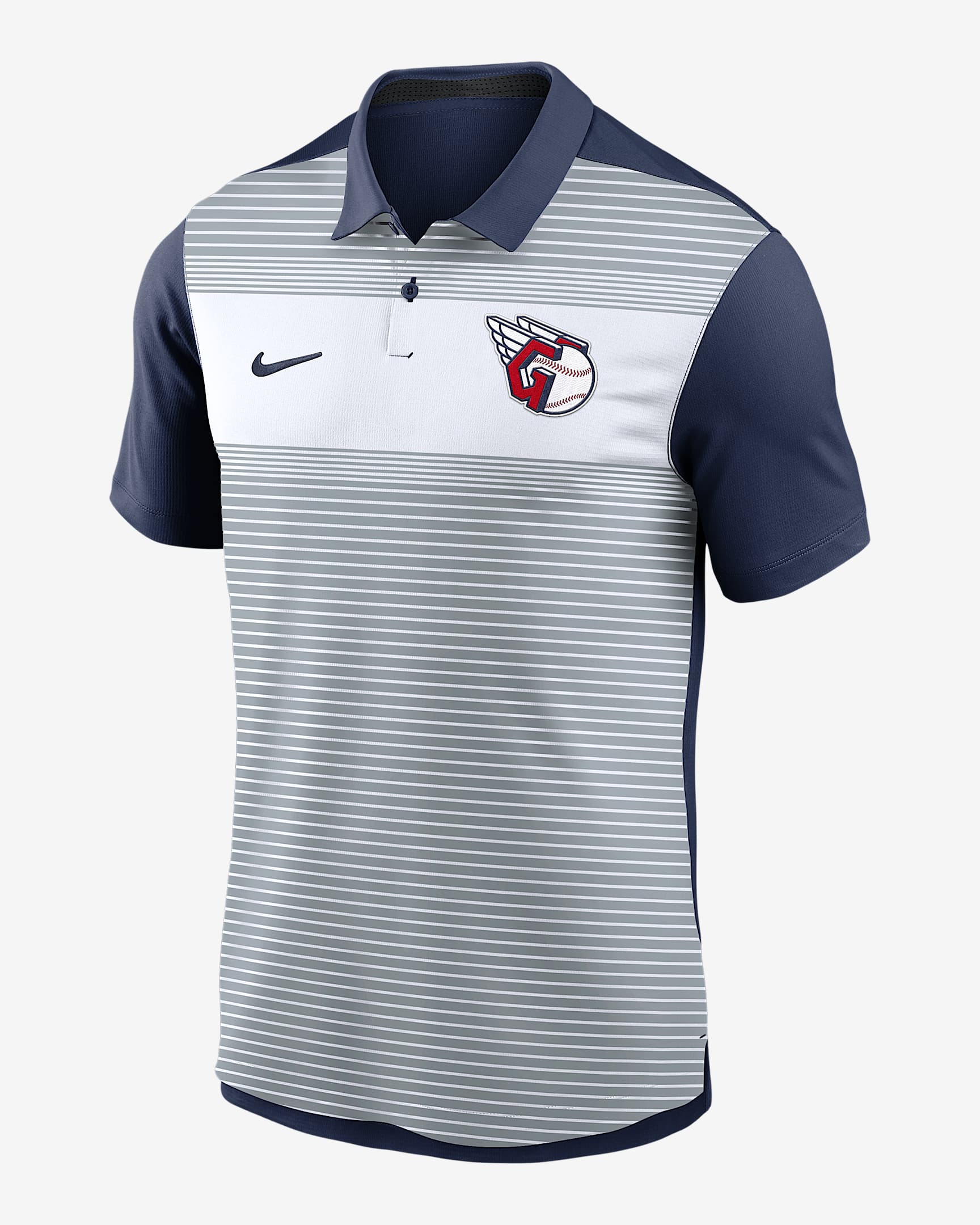 Cleveland Guardians Striped Vapor Polo Men's Nike Dri-FIT MLB Polo - Grey