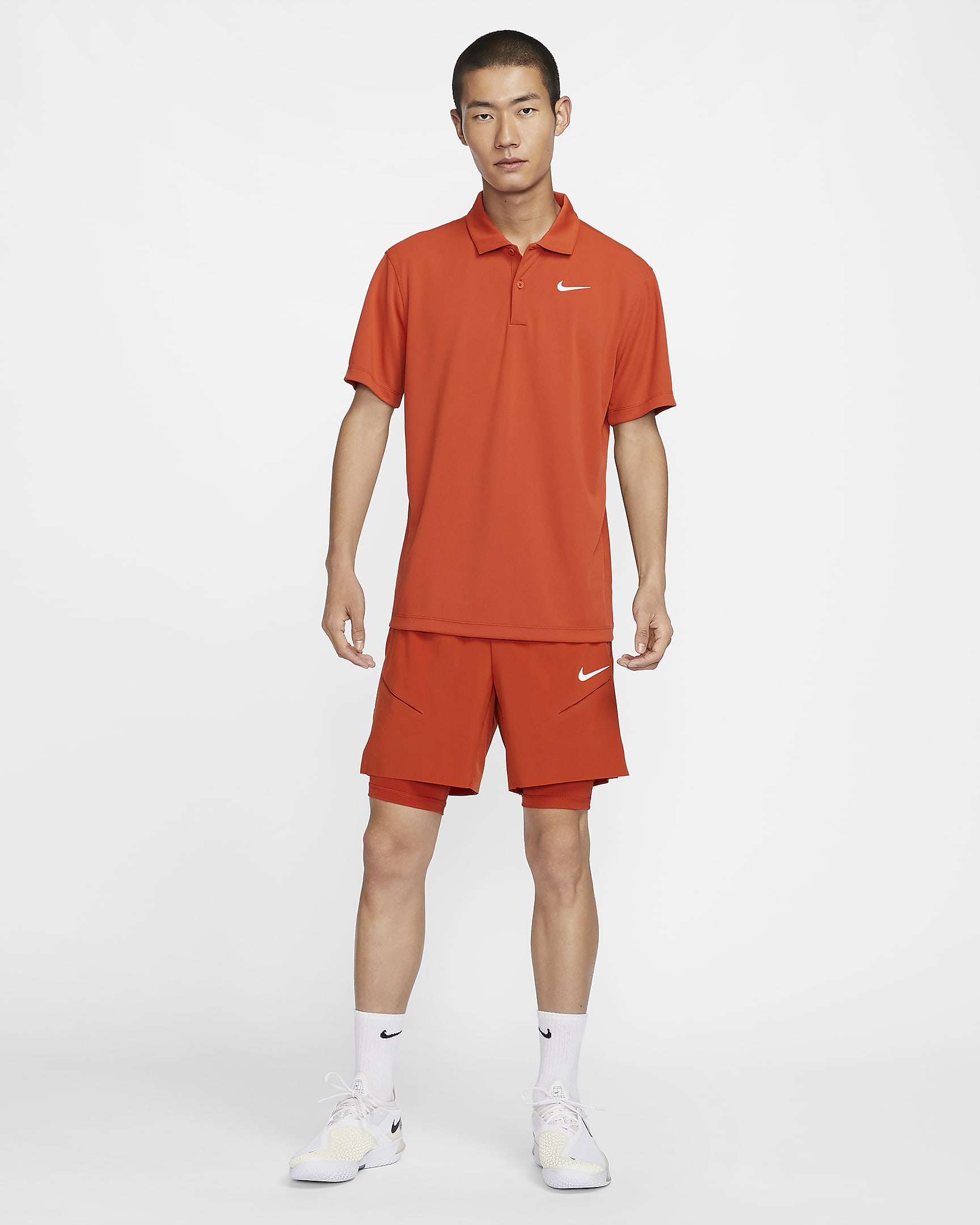 NikeCourt Dri-FIT Men's Tennis Polo - Rust Factor/White