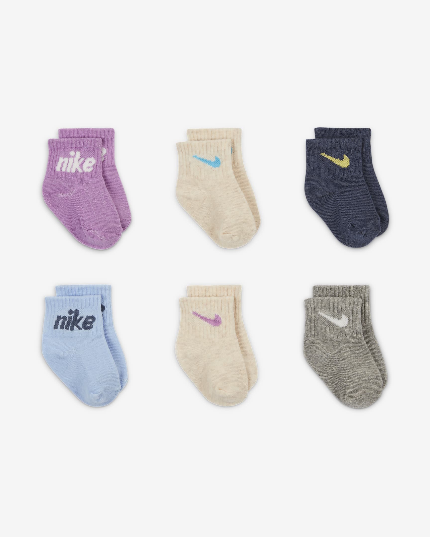 Nike Everyone From Day One Baby (0-6M) Socks Box Set (6-Pairs). Nike.com