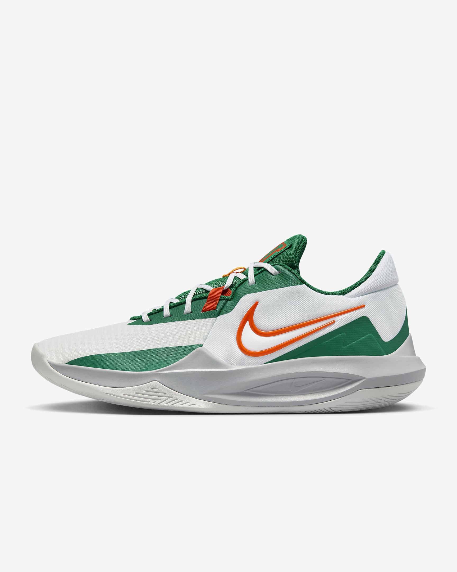 Nike Precision 6 Basketball Shoes - White/Malachite/Sundial/Safety Orange