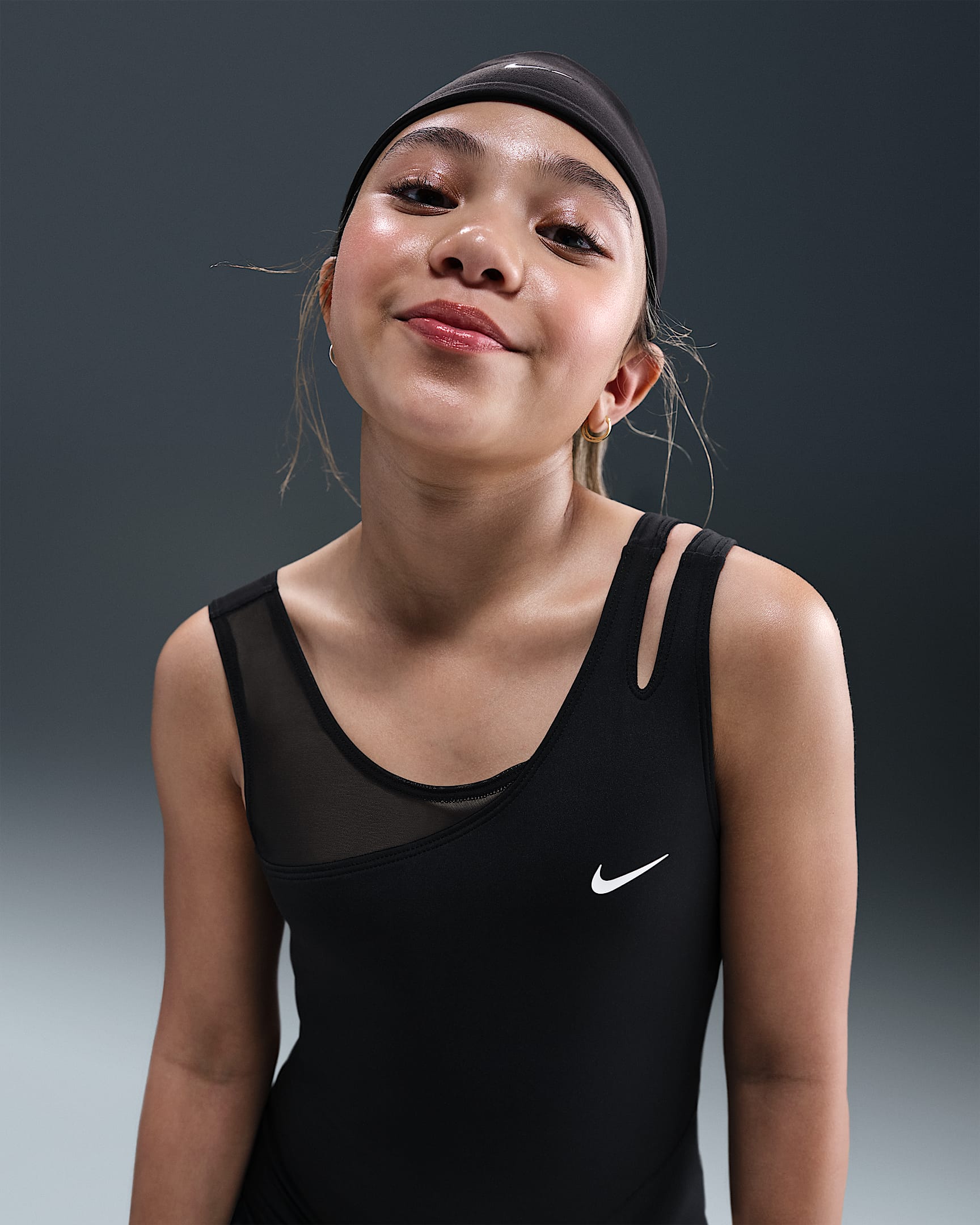 Nike Girls' Dri-FIT Leotard - Black/Black/White