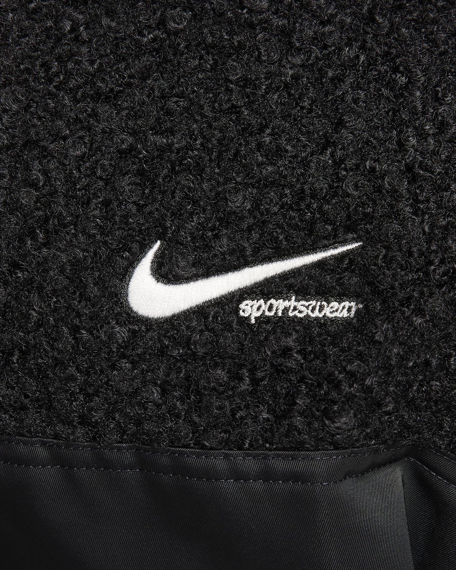 Nike Sportswear Collection Women's High-Pile Fleece Bomber Jacket - Black/Summit White