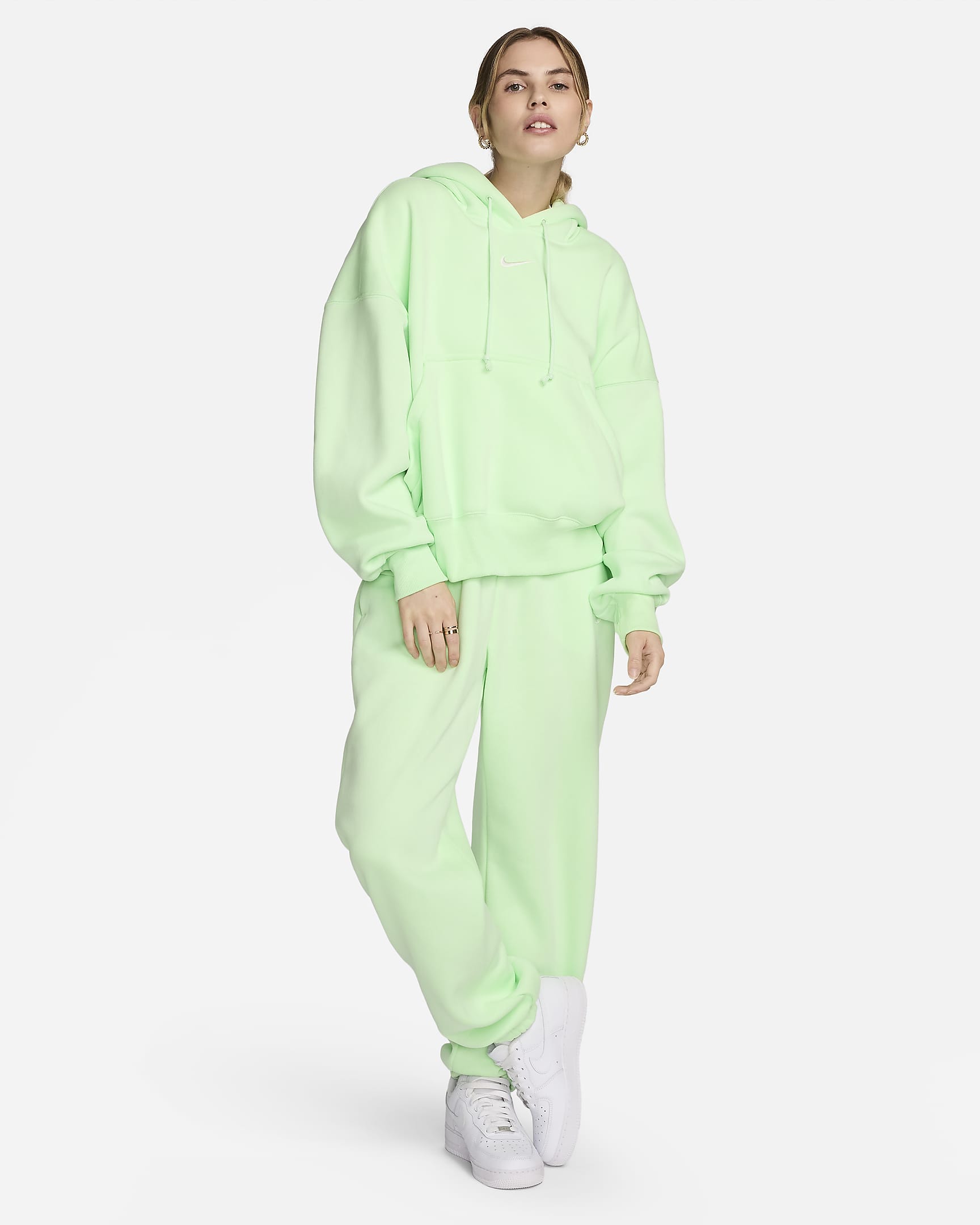 Nike Sportswear Phoenix Fleece Women's Over-Oversized Pullover Hoodie - Vapor Green/Sail