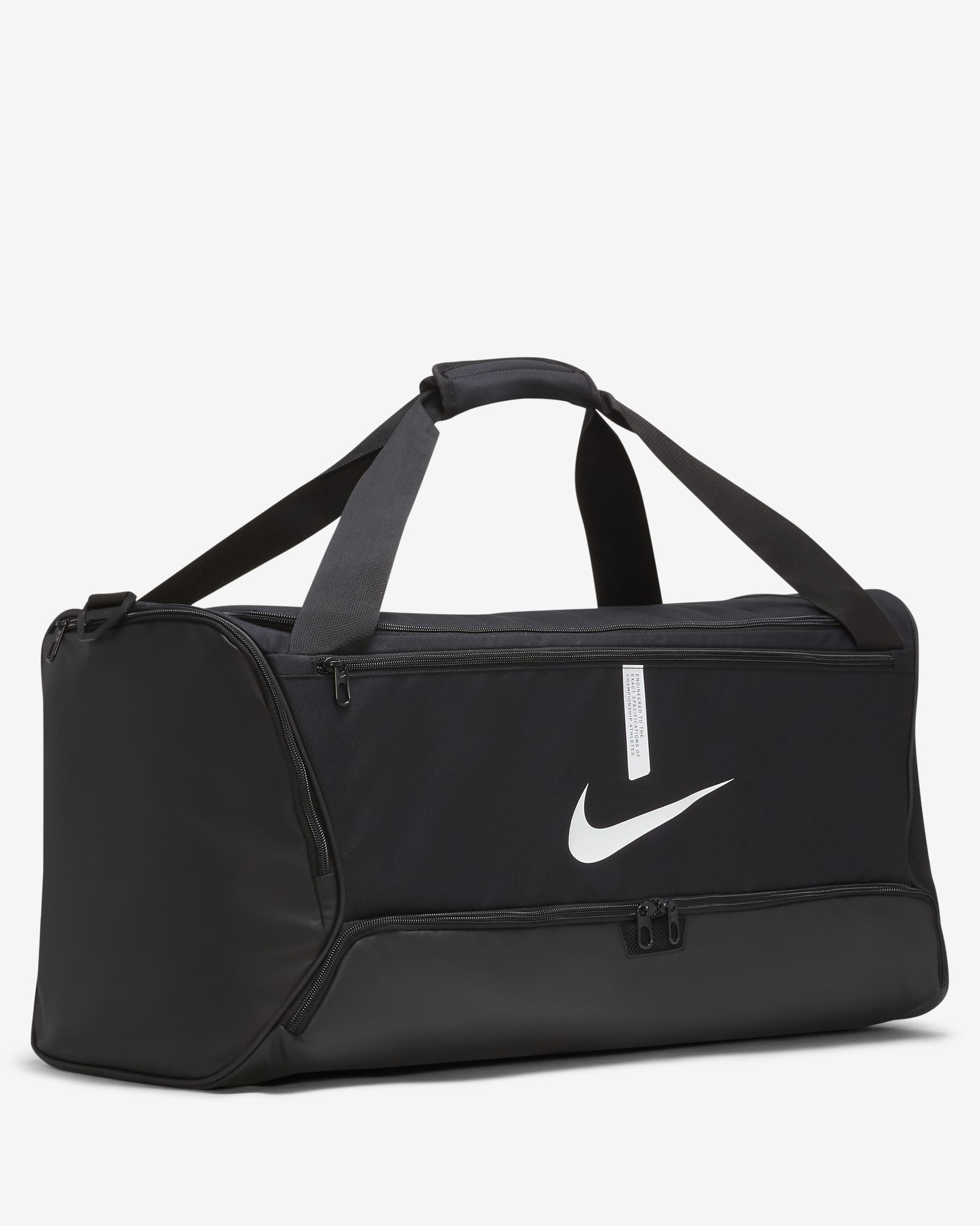 Saco de desporto de futebol Nike Academy Team (médio, 60 L) - Preto/Preto/Branco