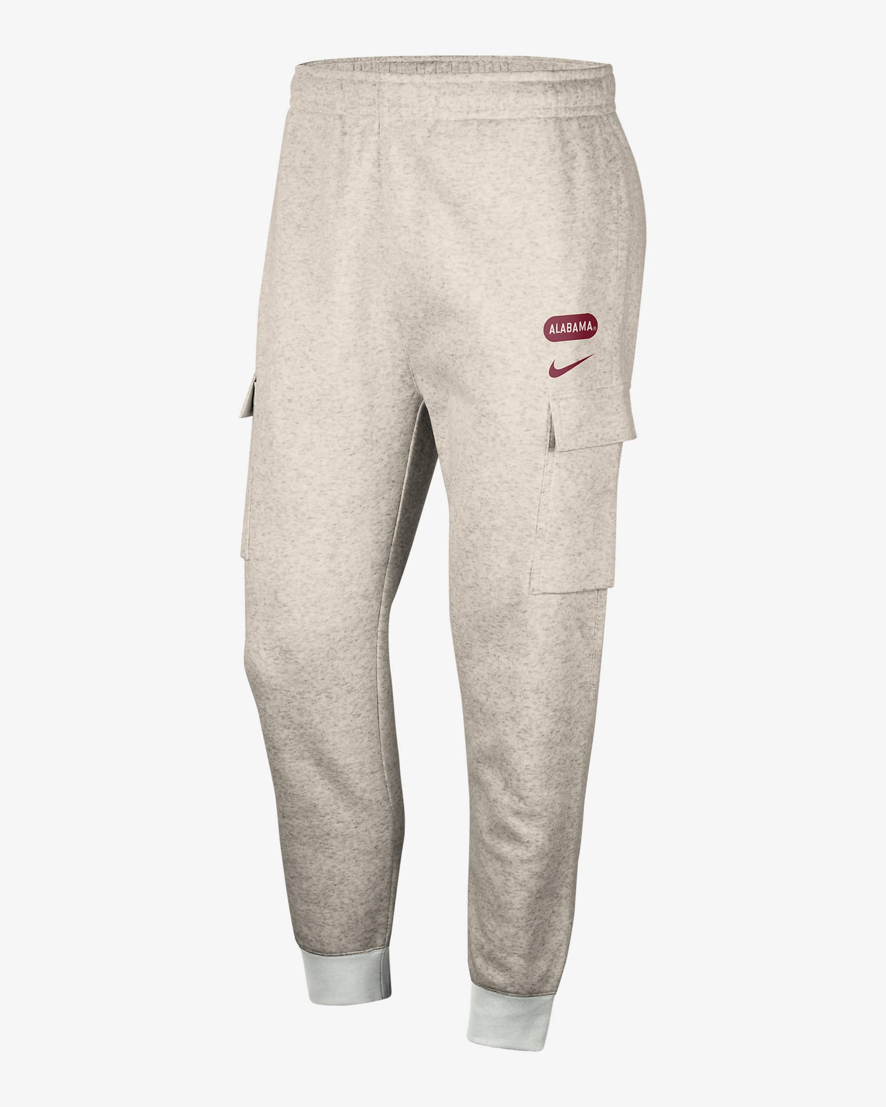 Alabama Club Men's Nike College Cargo Pants - Birch/Heather/Grey Fog/Team Crimson