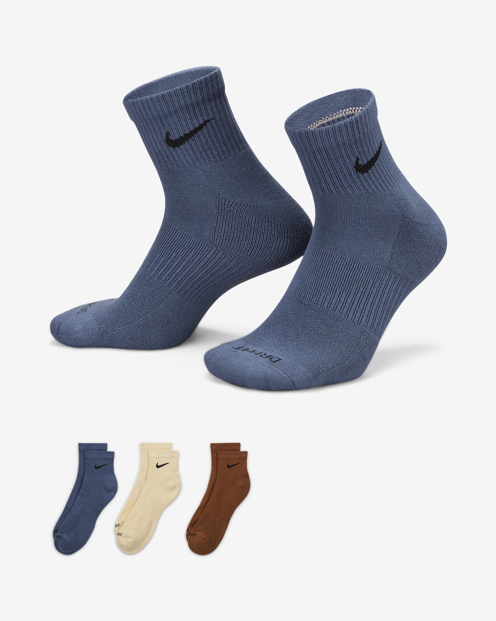 Calcetines de entrenamiento al tobillo (3 pares) Nike Everyday Plus Cushioned - Multicolor