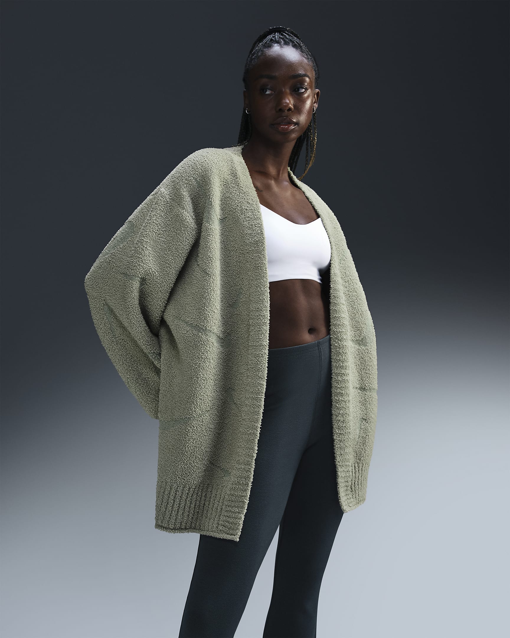 Nike Sportswear Phoenix Cosy Bouclé Women's Oversized Knit Cardigan - Jade Horizon