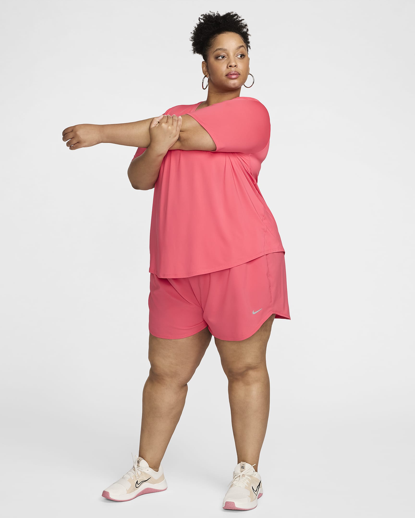 Nike One Classic Women's Dri-FIT Short-Sleeve Top (Plus Size) - Aster Pink/Black