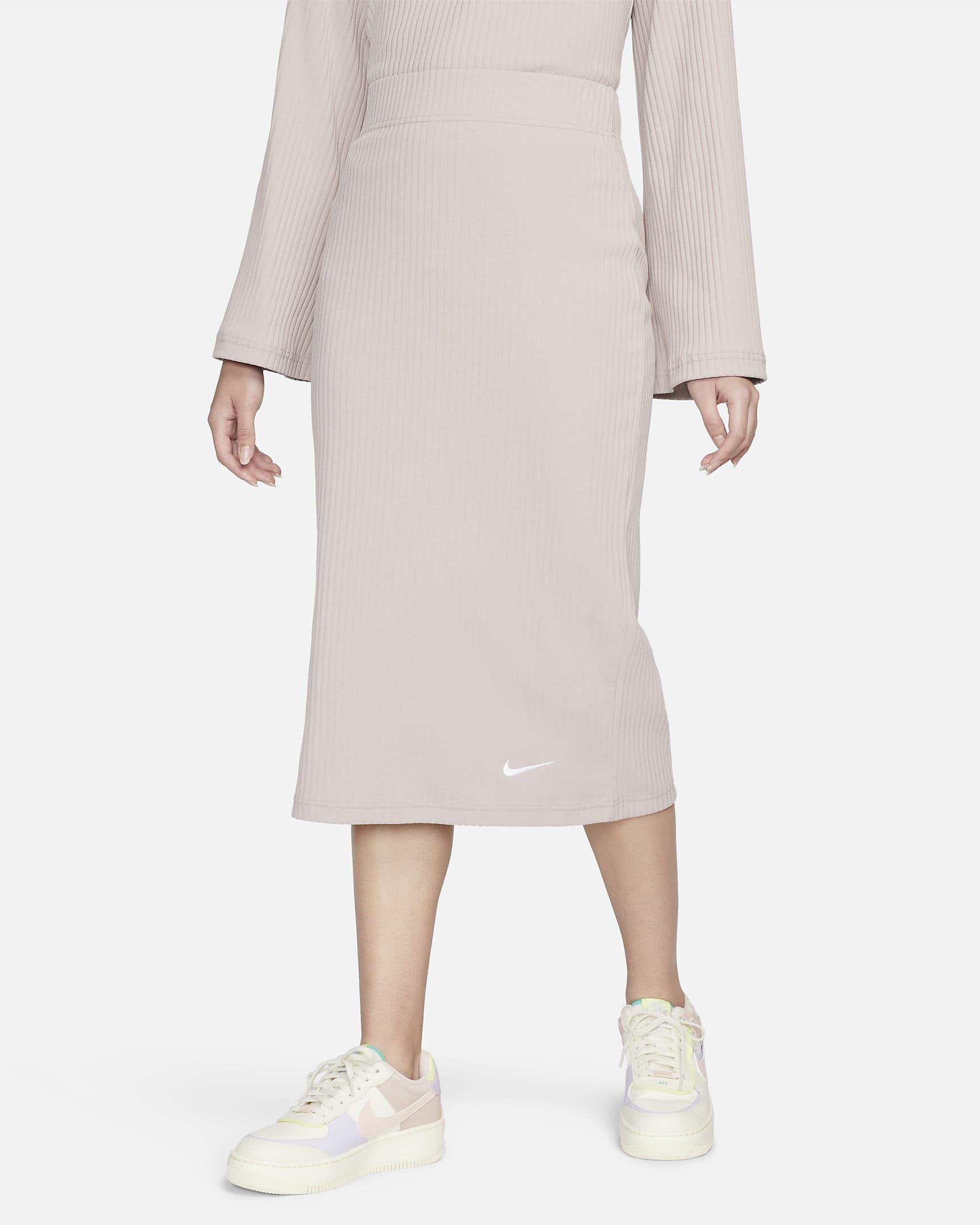 Nike Sportswear Women's High-Waisted Ribbed Jersey Skirt. Nike BG