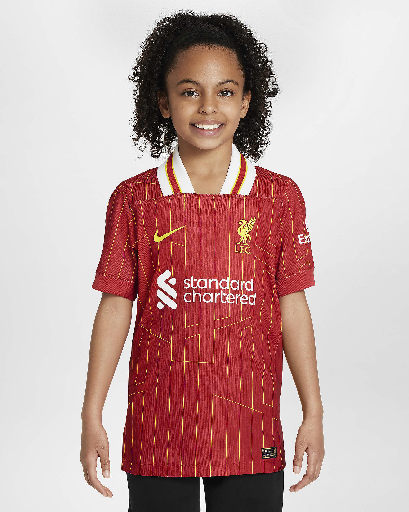 Liverpool F.C. 2024/25 Match Home Older Kids' Nike Dri-FIT ADV Football Shirt - Gym Red/White/Chrome Yellow