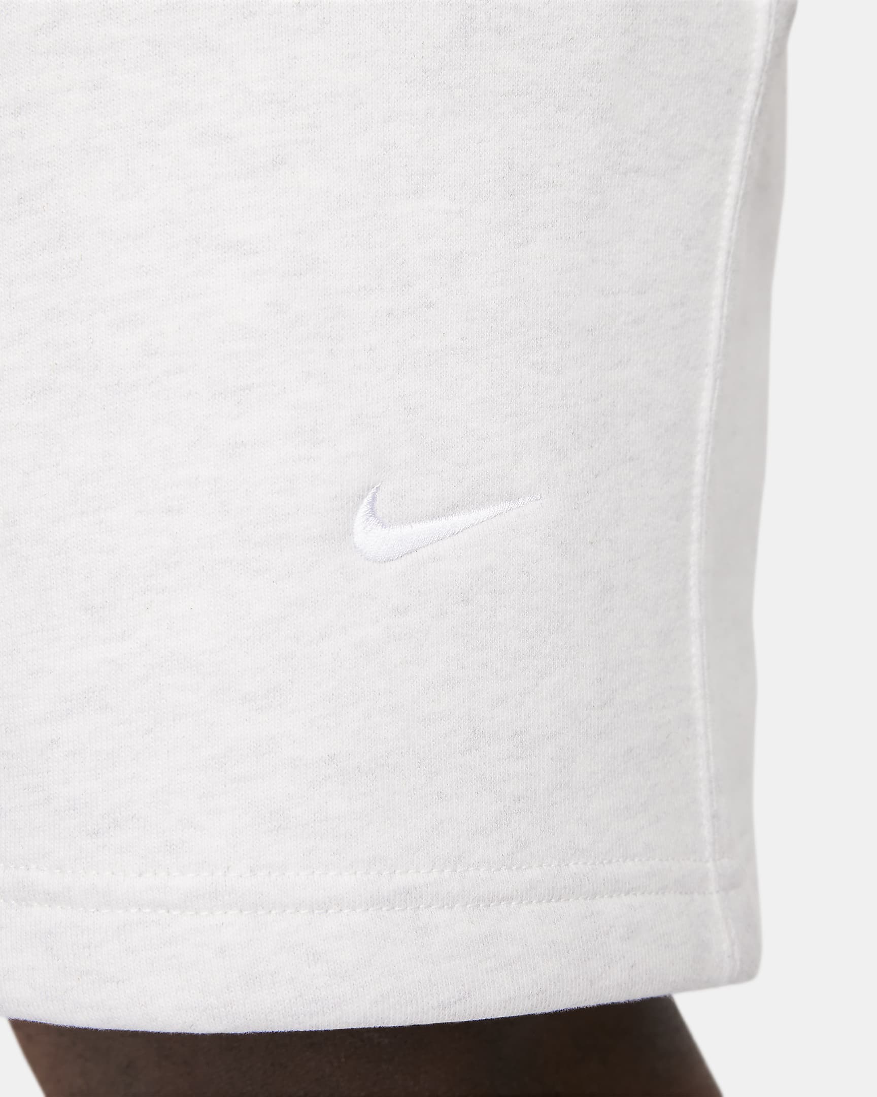 Shorts in fleece Nike Solo Swoosh – Uomo - Birch Heather/Bianco