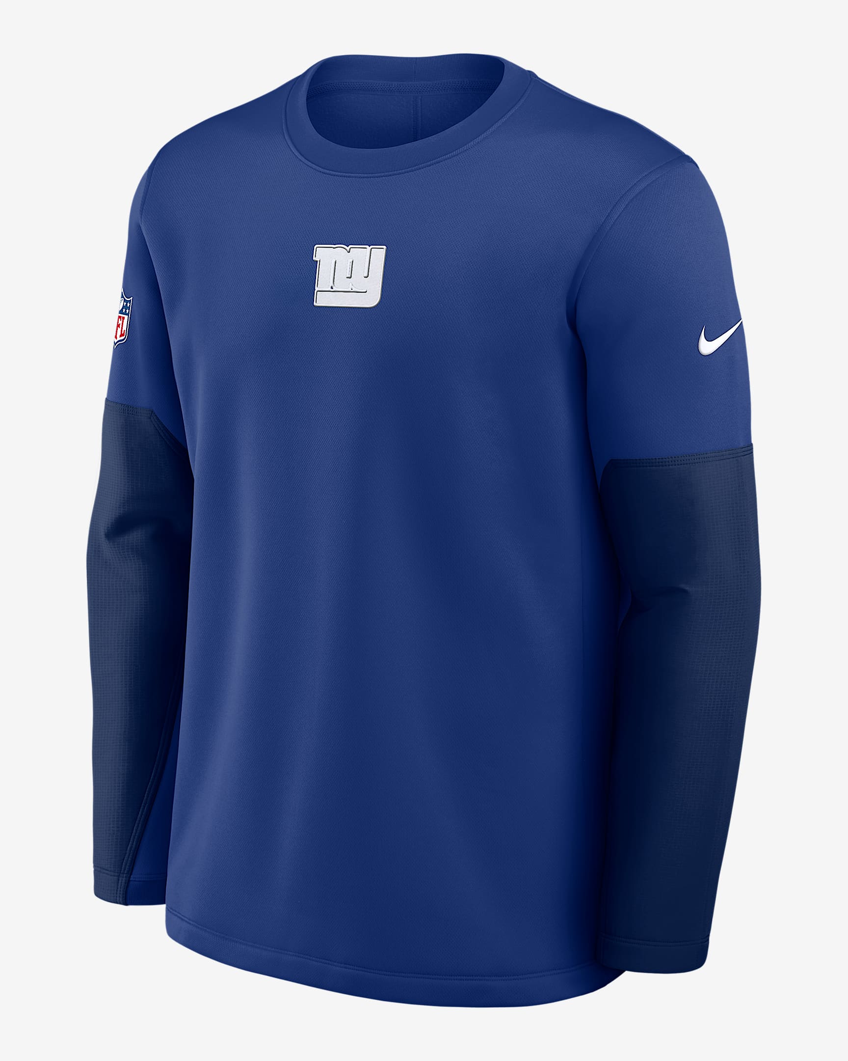 New York Giants Scripted To Win Sideline Coach Men's Nike Therma-FIT NFL Long-Sleeve T-Shirt - Royal