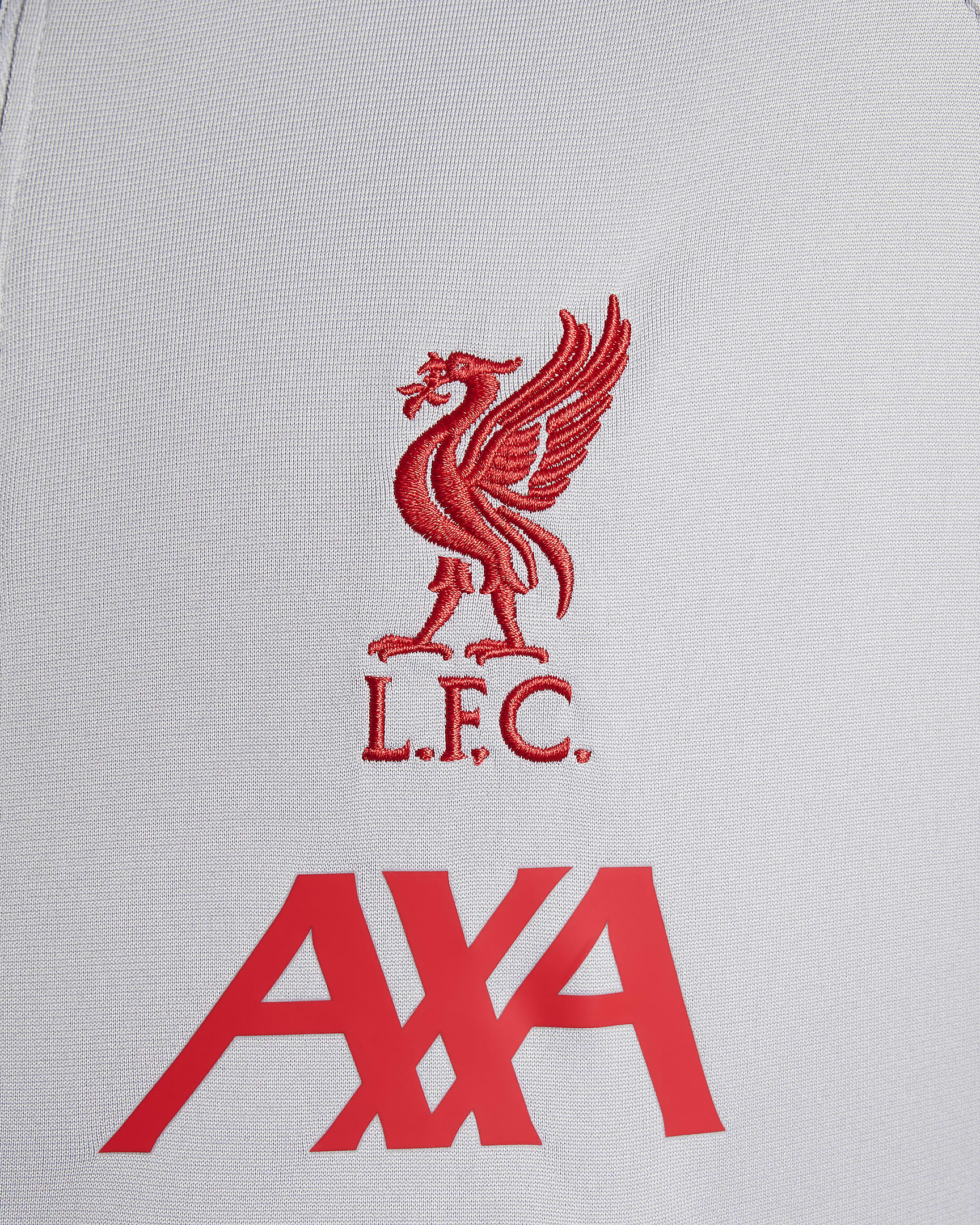 Liverpool FC Strike Üçüncü Nike Dri-FIT Örgü Genç Çocuk Futbol Eşofmanı - Light Smoke Grey/Dark Smoke Grey/Chrome Yellow/Global Red