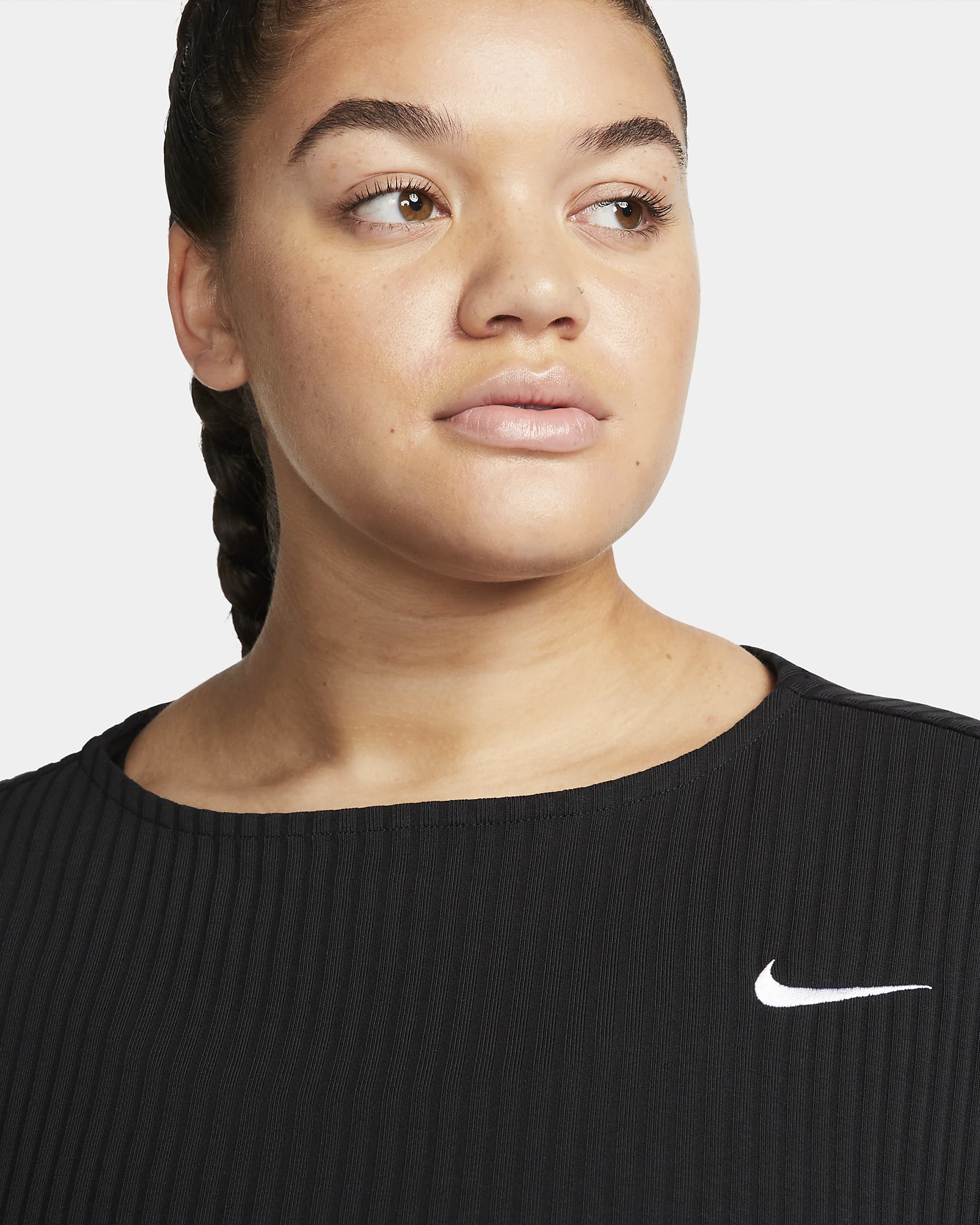 Nike Sportswear Women's Ribbed Jersey Short-Sleeve Top (Plus Size). Nike SK