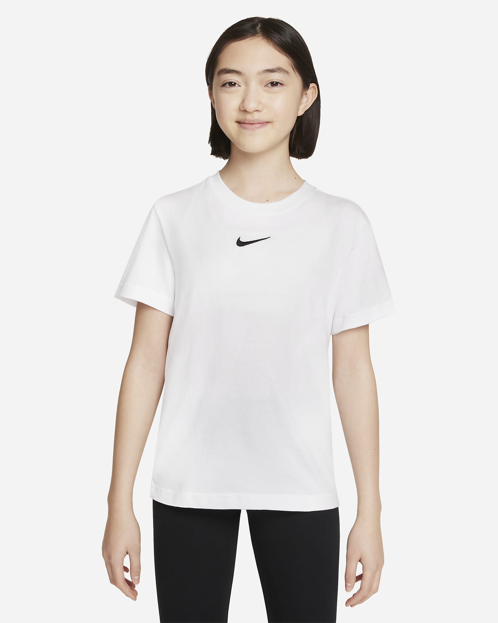 Nike Sportswear T-Shirt für ältere Kinder (Mädchen) - Weiß/Schwarz