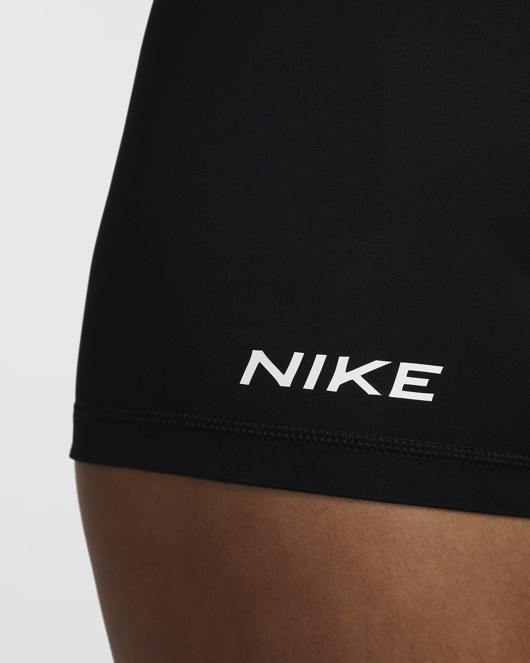 Nike Pro Women's Mid-Rise 3" Graphic Biker Shorts - Black/Iron Grey/White/White