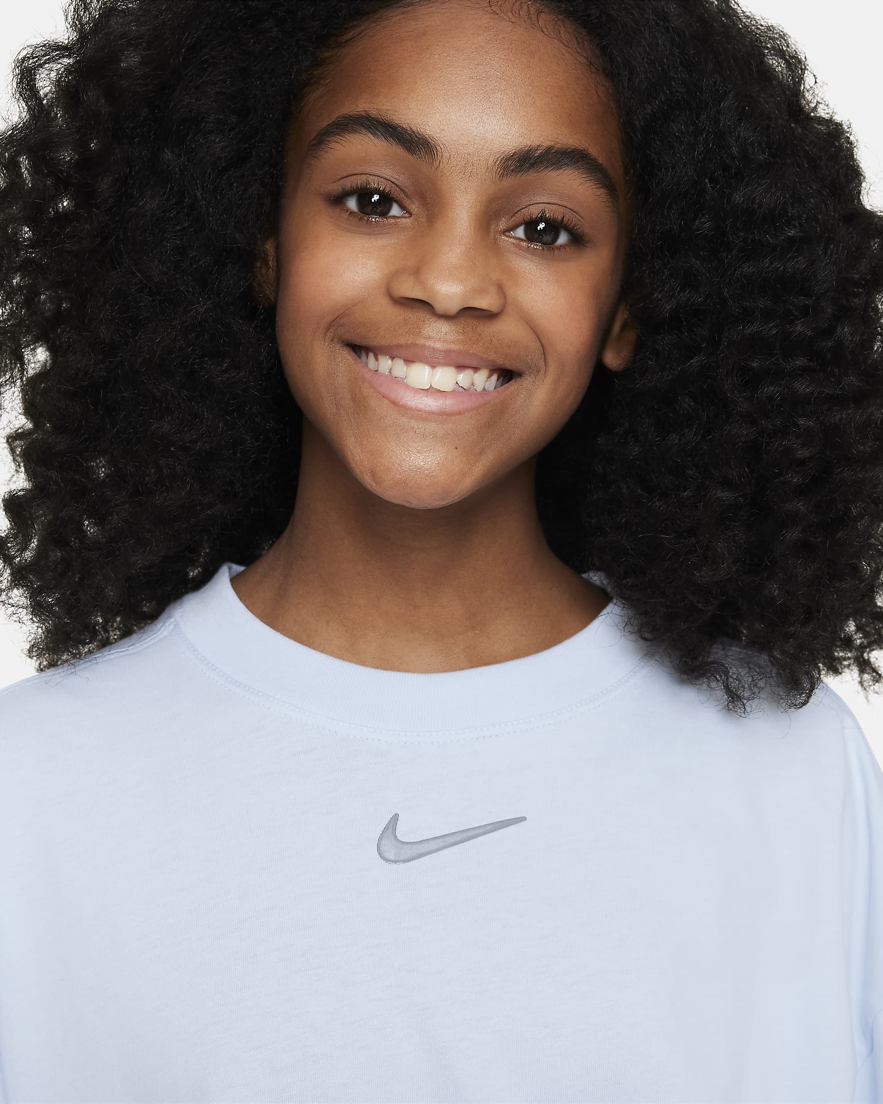 Nike Sportswear Older Kids' (Girls') Oversized T-Shirt - Blue Tint