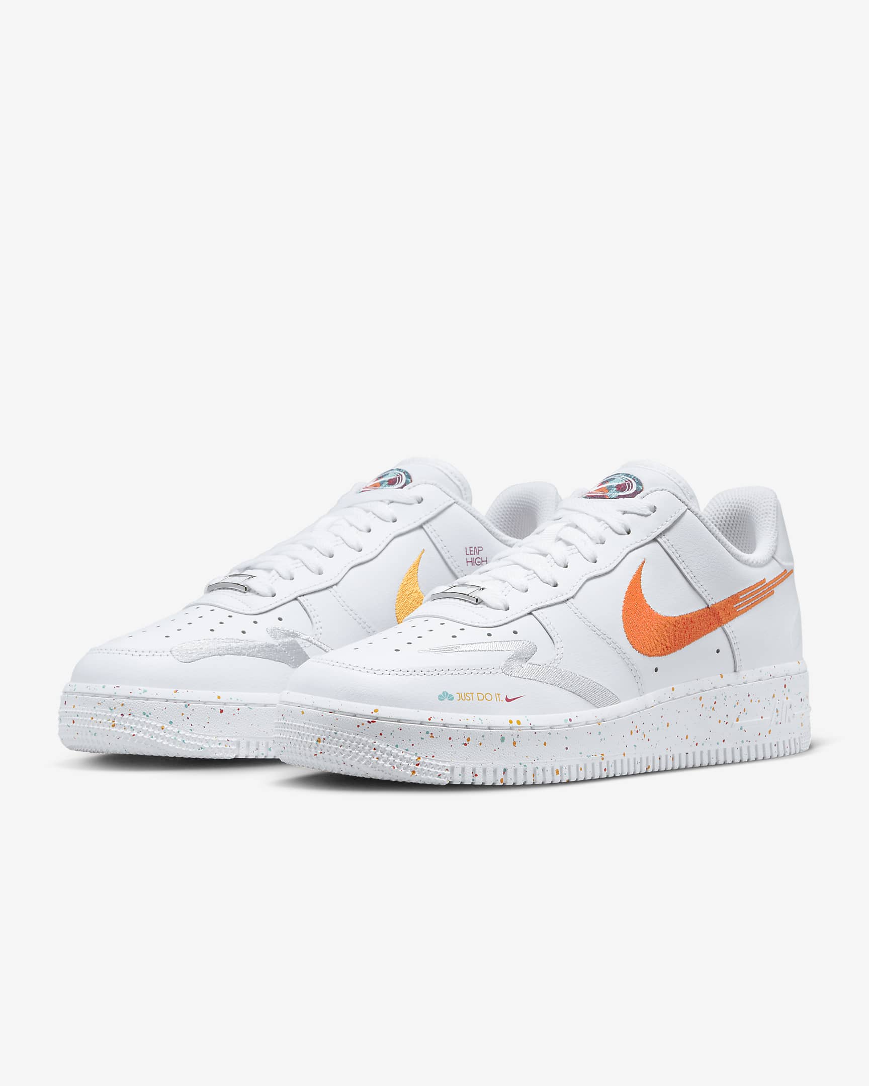 Nike Air Force 1 '07 LX Women's Shoes - White/White/Safety Orange/Washed Teal