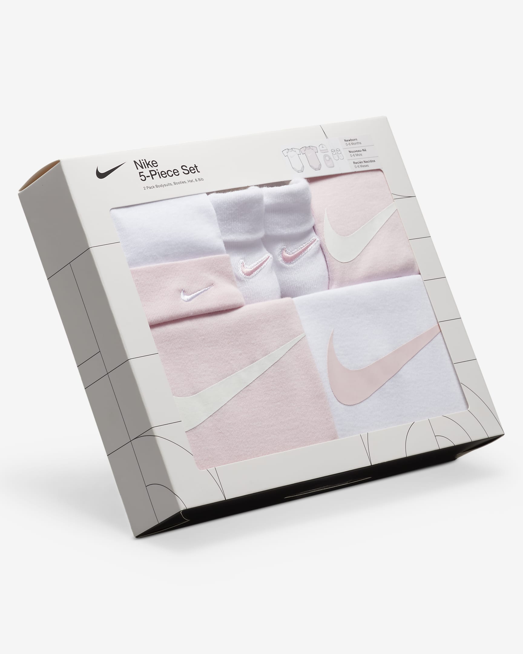 Nike Baby Essentials Baby (0-9M) 5-Piece Boxed Gift Set - Pink Foam/White