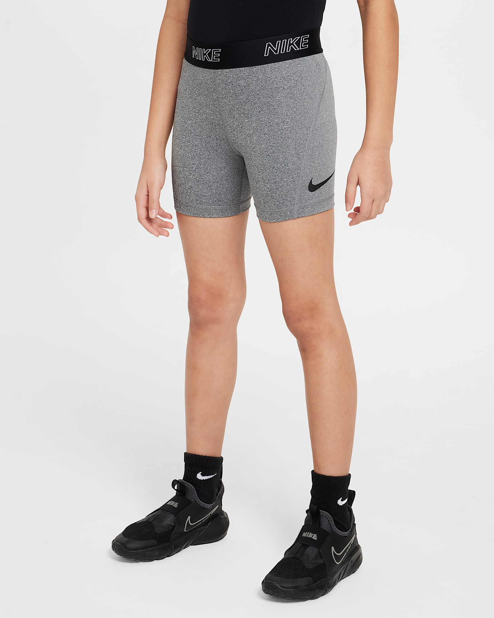Shorts para niña talla grande Nike - Gris hierro/Negro