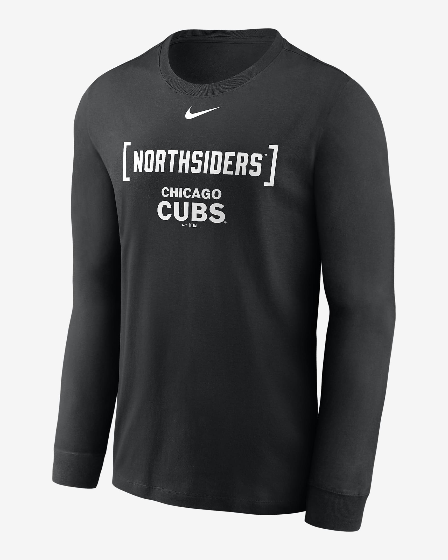 Chicago Cubs Fashion Men's Nike MLB Long-Sleeve T-Shirt - Black