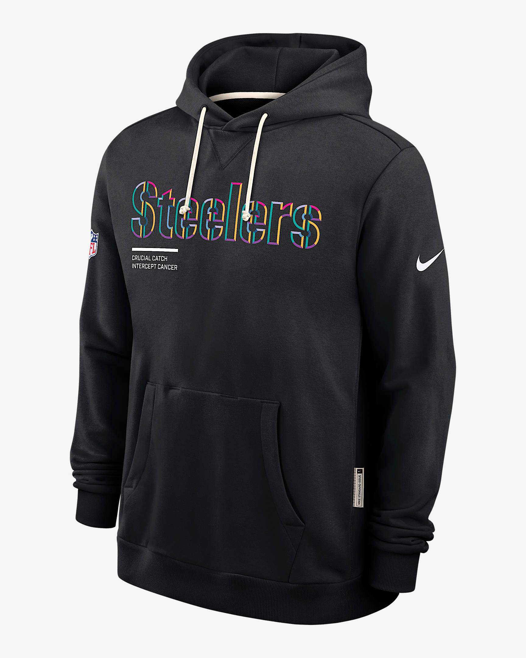 Pittsburgh Steelers Crucial Catch Sideline Men's Nike Dri-FIT NFL Pullover Hoodie - Black