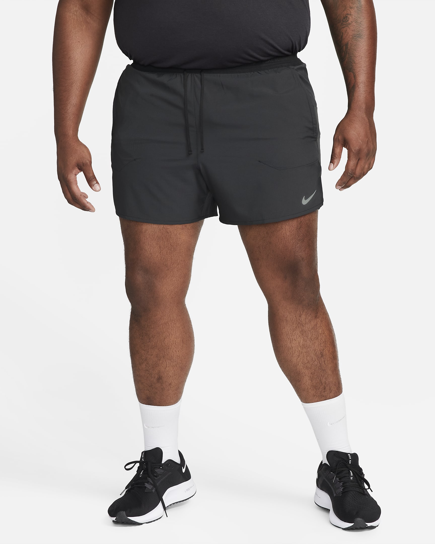 Löparshorts Nike Dri-FIT Stride 13 cm med innerbyxor för män - Svart/Svart