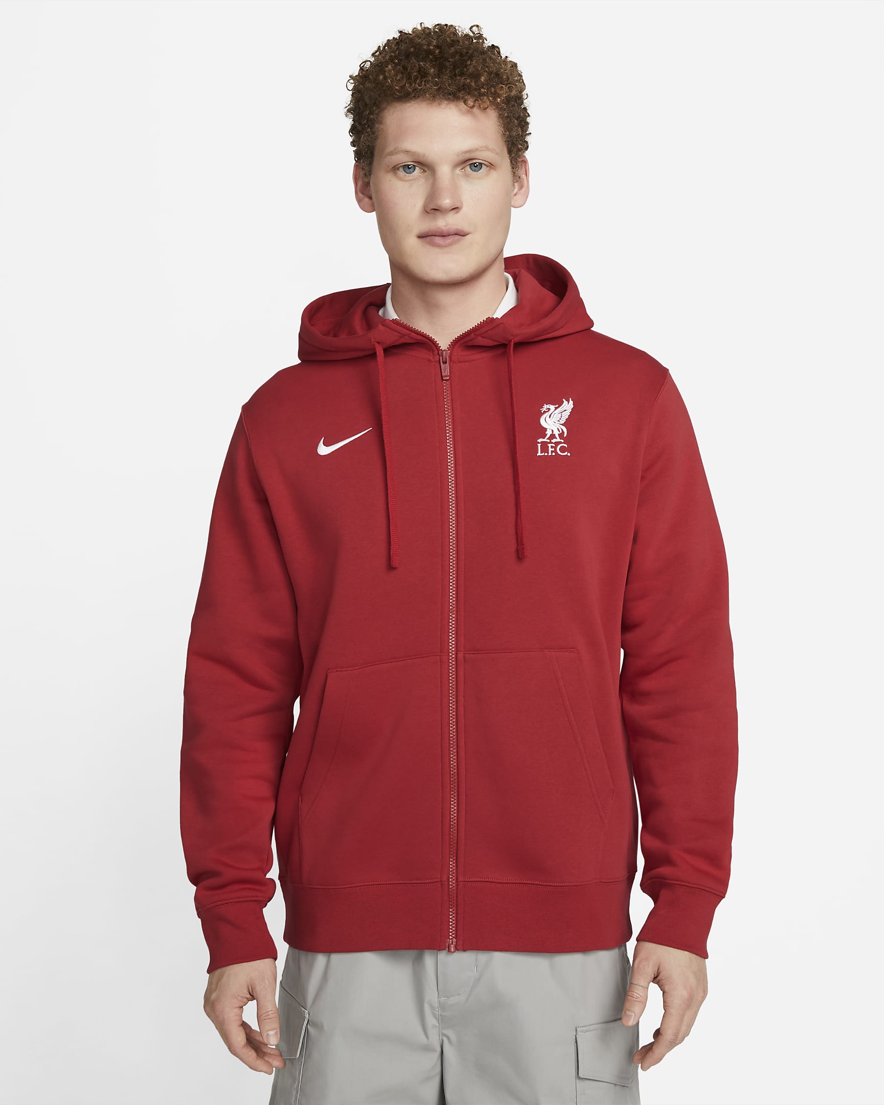 Liverpool F C Club Fleece Mens Nike Full Zip Hoodie Nike No