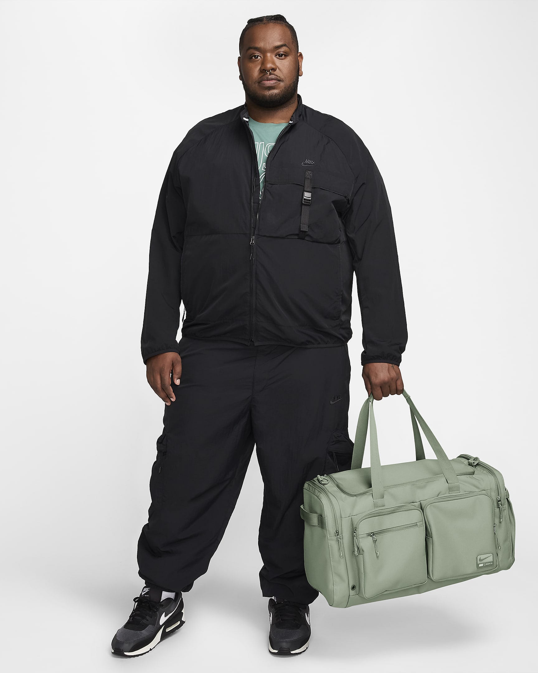 Nike Utility Power 2.0 Duffel Bag (Medium, 51L) - Jade Horizon/Jade Horizon/Oil Green