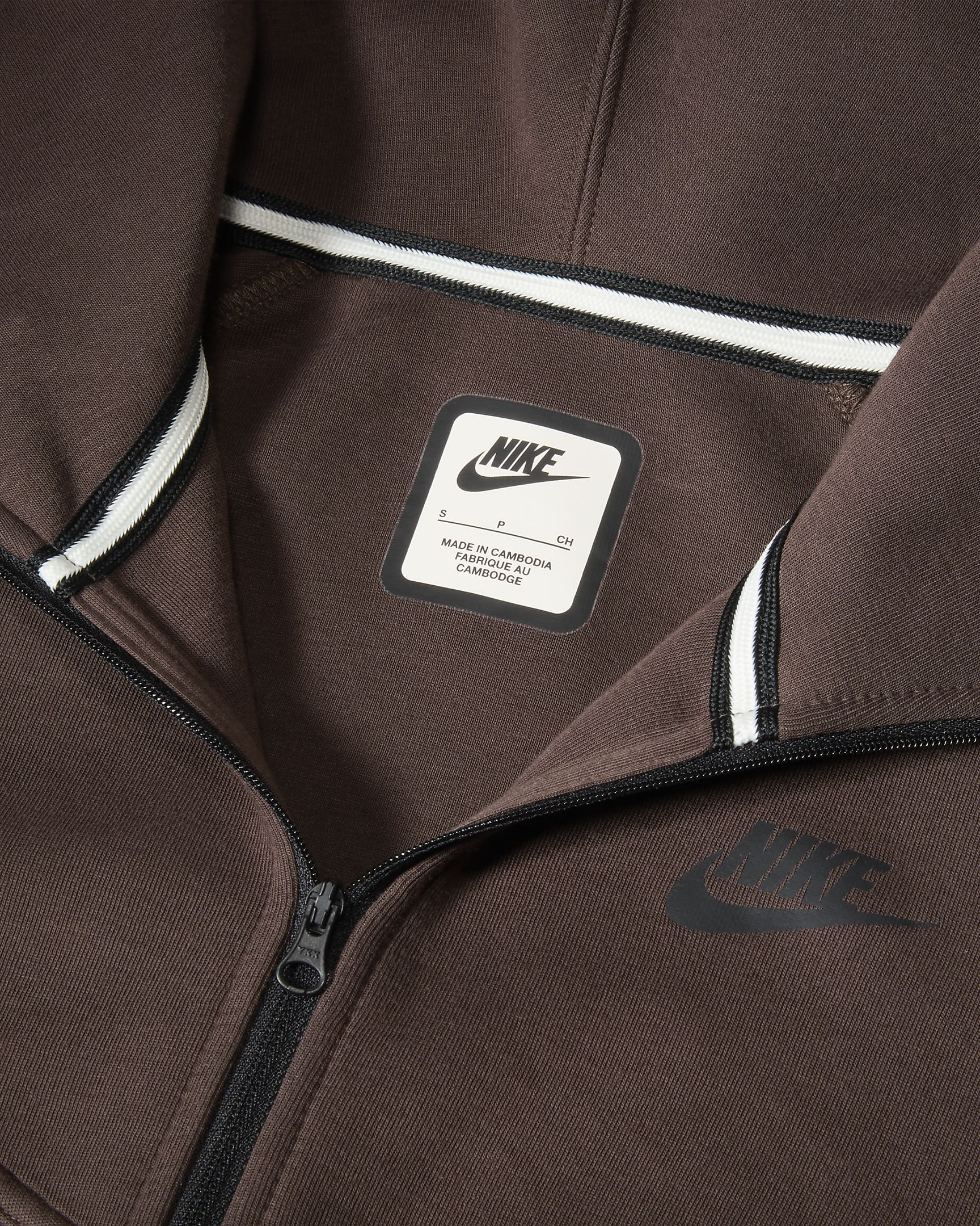 Sweat à capuche et zip Nike Sportswear Tech Fleece Windrunner pour femme - Baroque Brown/Noir