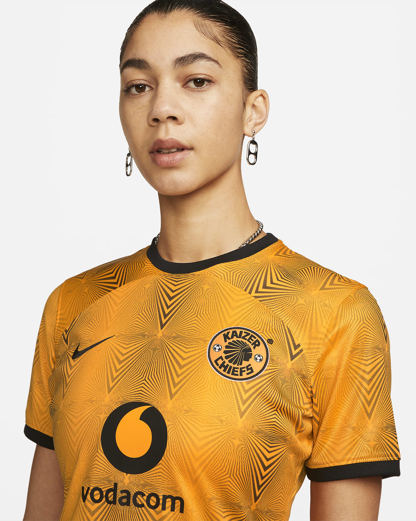 Kaizer Chiefs F.C. 2022/23 Stadium (hjemmedrakt) Nike Dri-FIT fotballdrakt til dame - Taxi/Taxi/Svart/Svart