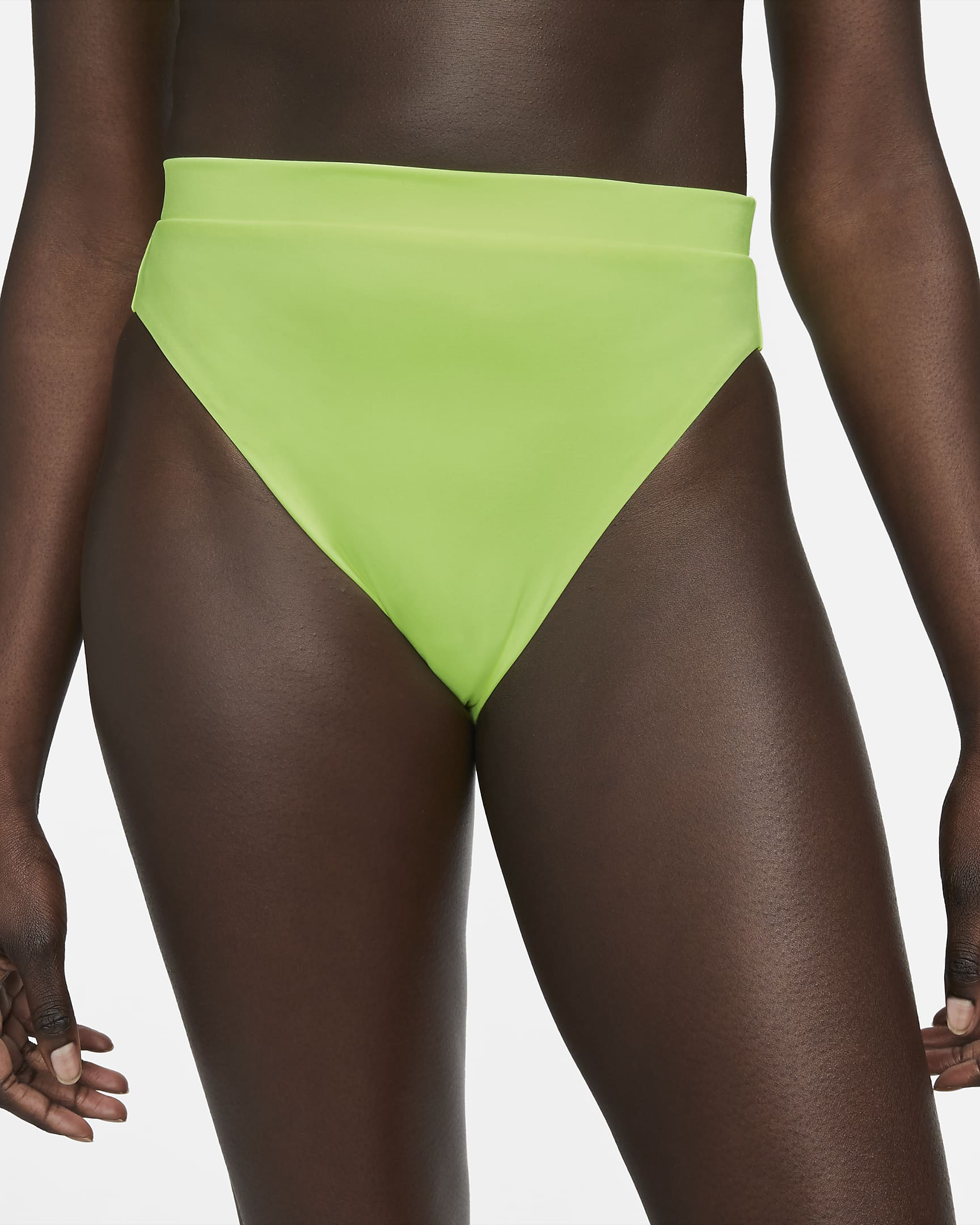 Nike Essential Women's High-Waisted Swimming Bottoms - Volt Glow/Black