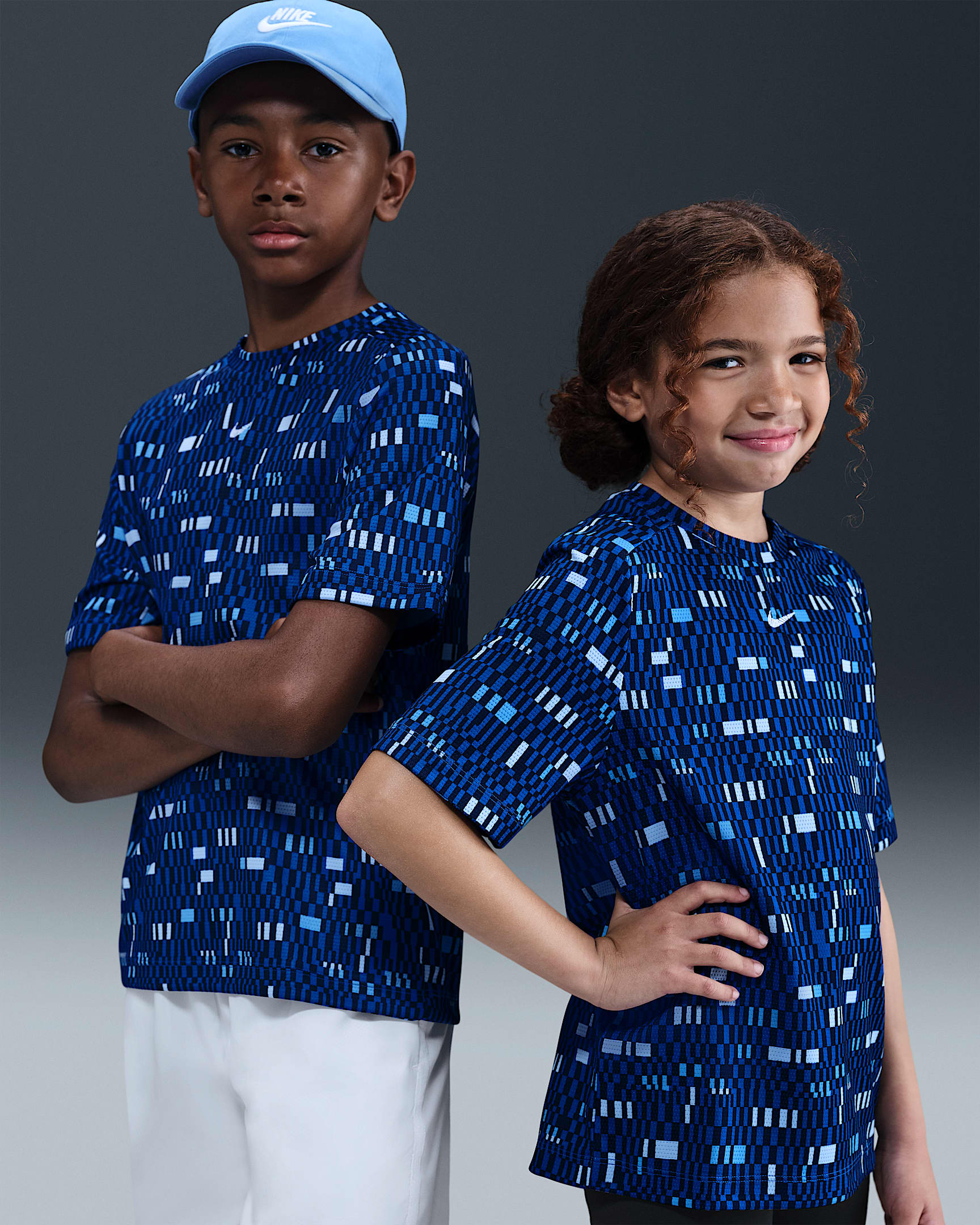 Nike Multi Big Kids' (Boys') Dri-FIT Short-Sleeve Top - Game Royal/White