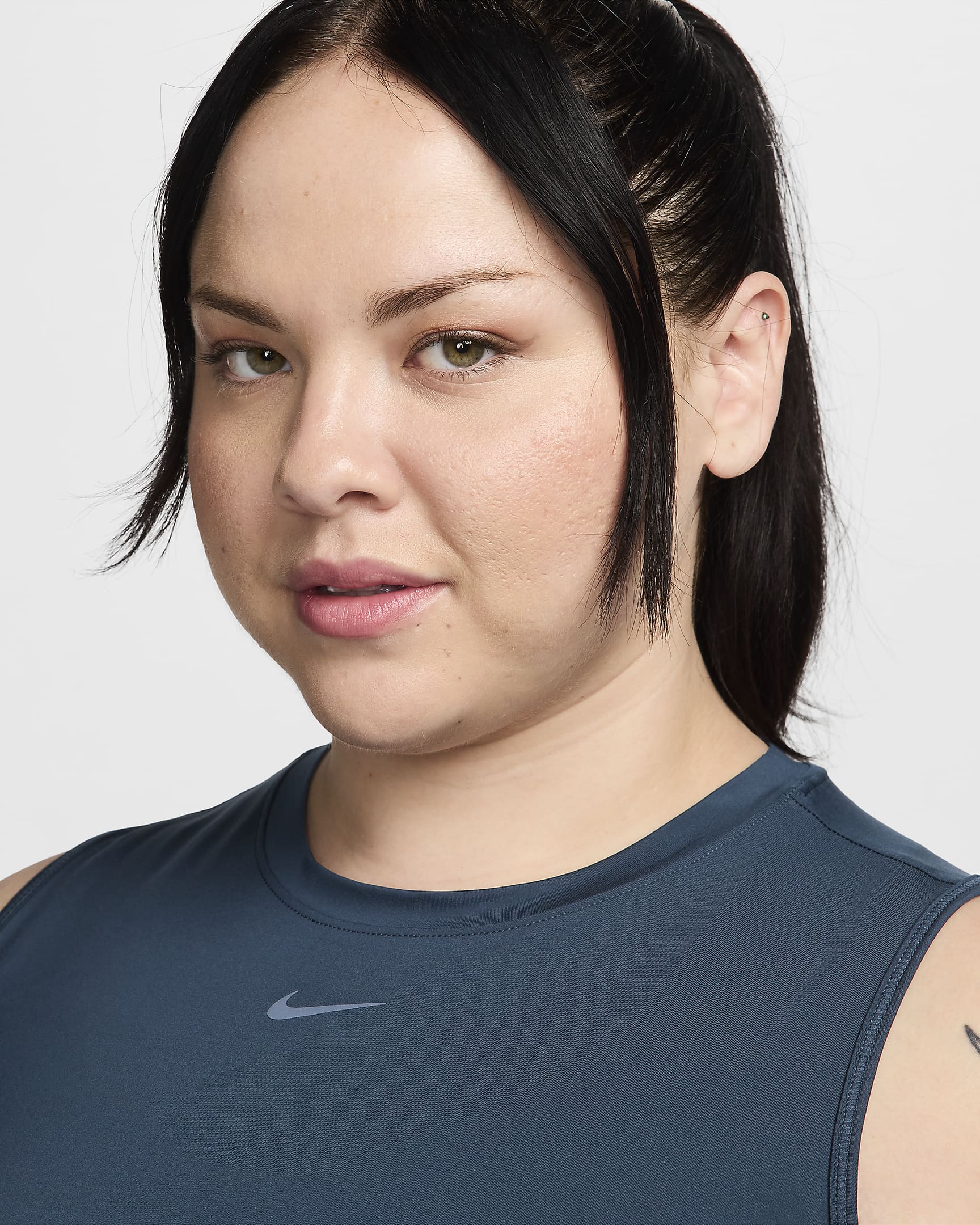 Nike One Classic Women's Dri-FIT Tank Top (Plus Size) - Armory Navy/Black