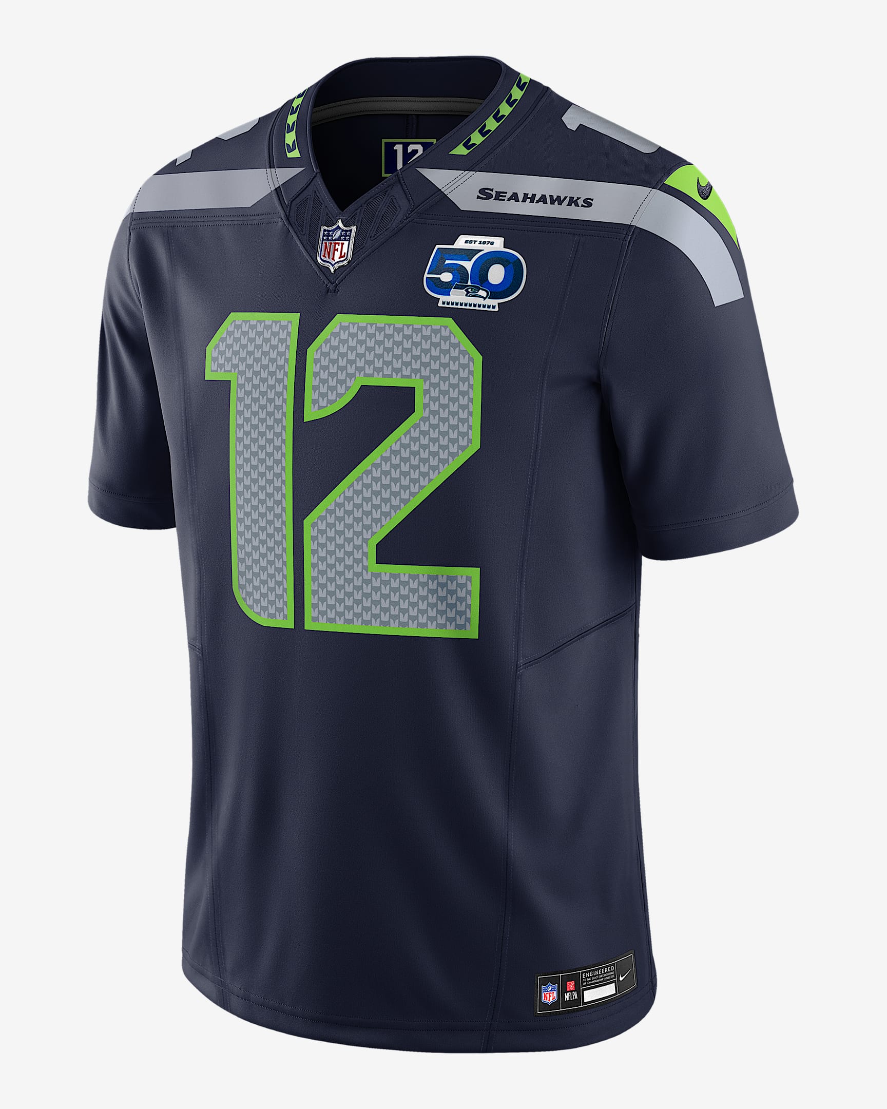 Jersey Nike Dri-FIT de la NFL Limited para hombre 12s Seattle Seahawks 50th Anniversary - Azul marino