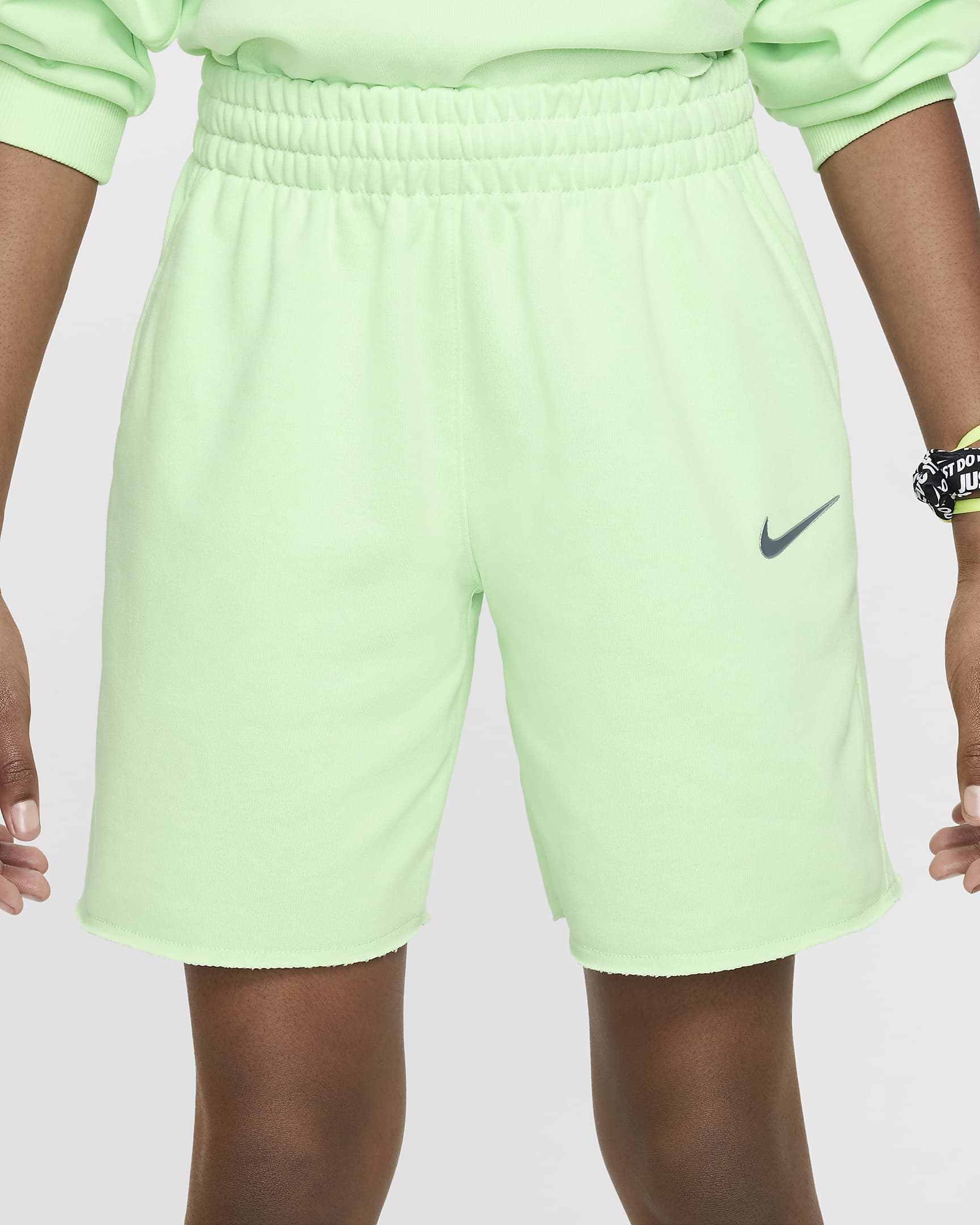 Short en tissu Fleece Dri-FIT Nike Sportswear pour ado (fille) - Vapor Green