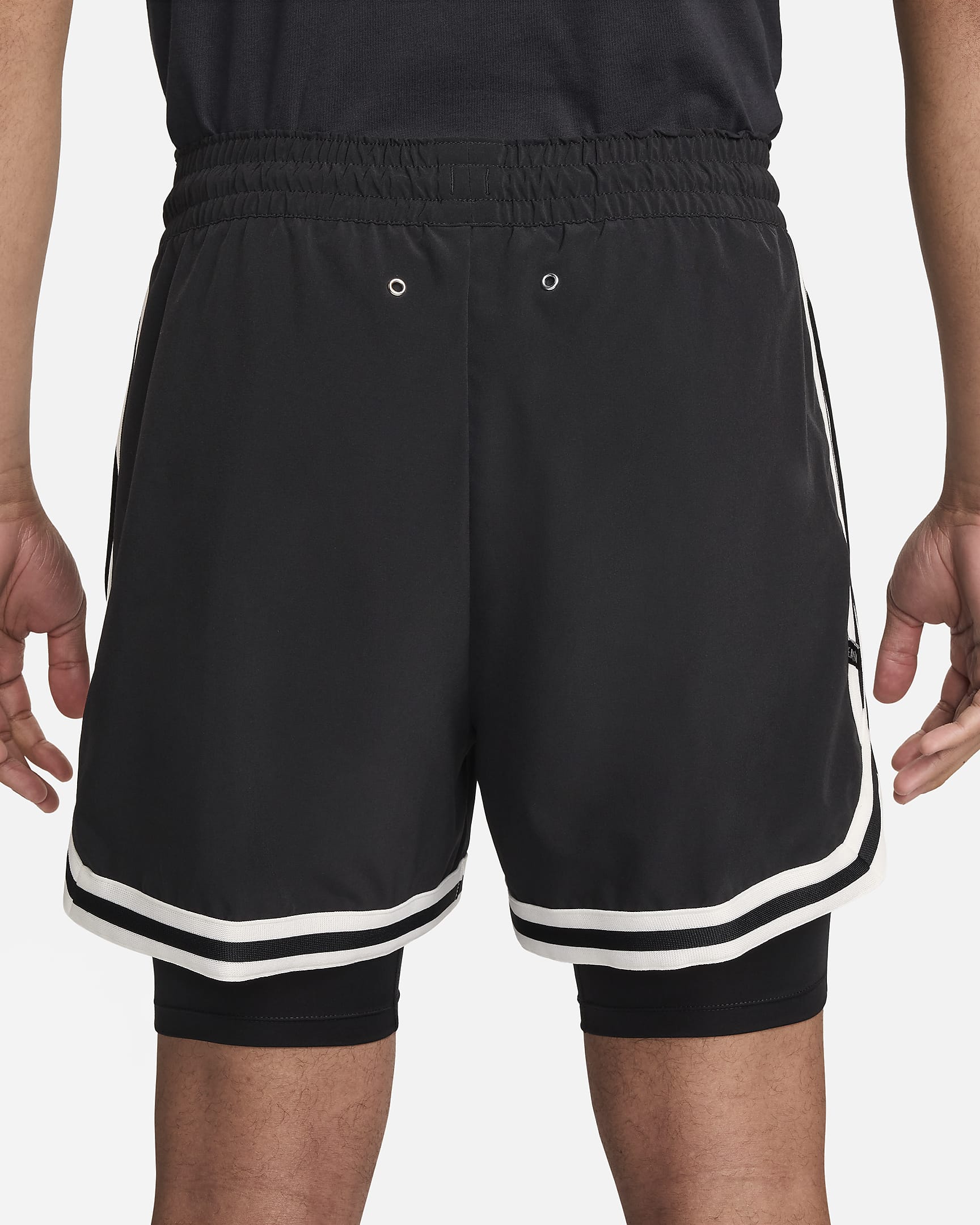 Shorts de básquetbol DNA 2 en 1 de 10 cm para hombre Kevin Durant - Negro/Negro/Vela