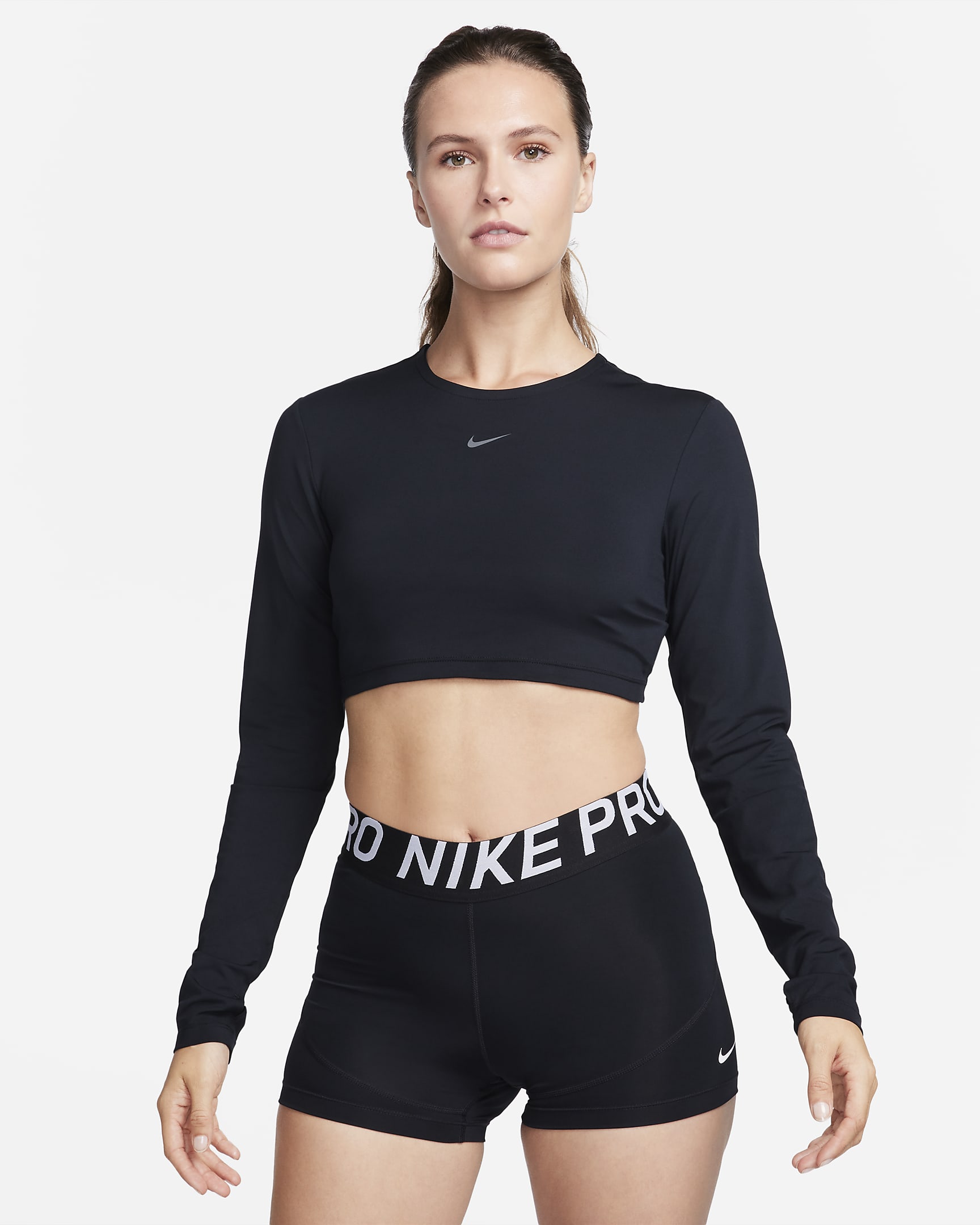 Nike Pro Dri-FIT Women's Cropped Long-Sleeve Top. Nike LU