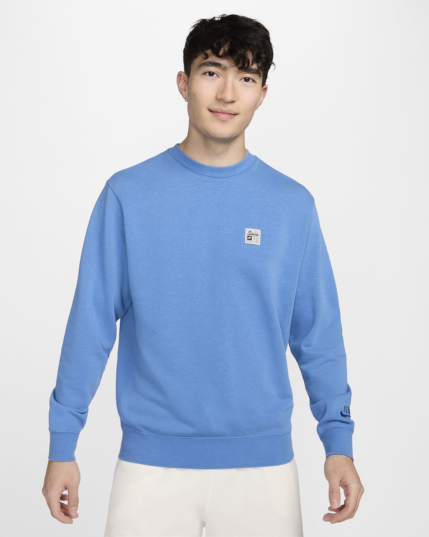 Nike Sportswear Men's Crew-Neck French Terry Sweatshirt - Star Blue/Star Blue