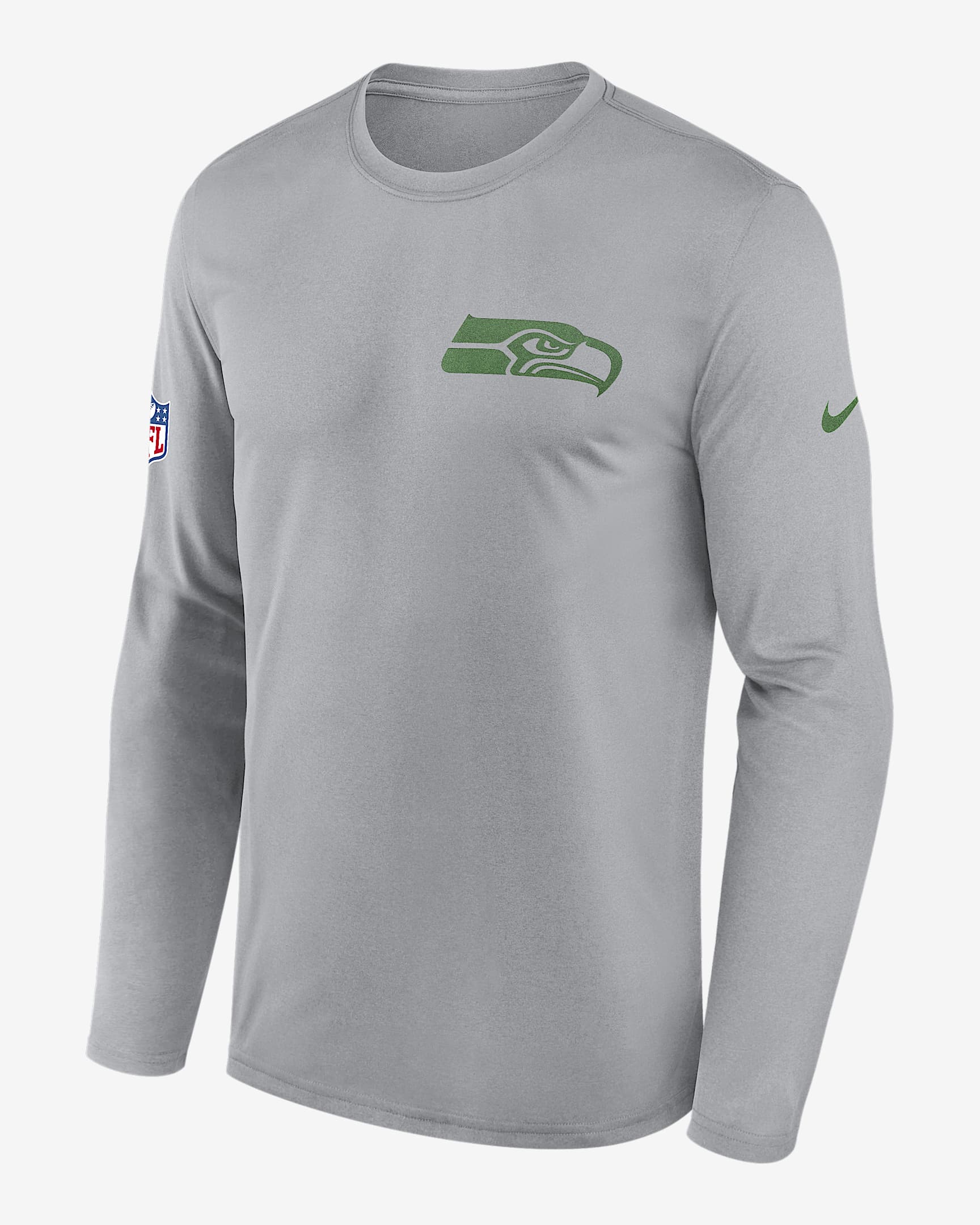 Playera de manga larga Nike Dri-FIT de la NFL para hombre Seattle Seahawks Rivalries Collection Sideline Legend Small Logo - Gris
