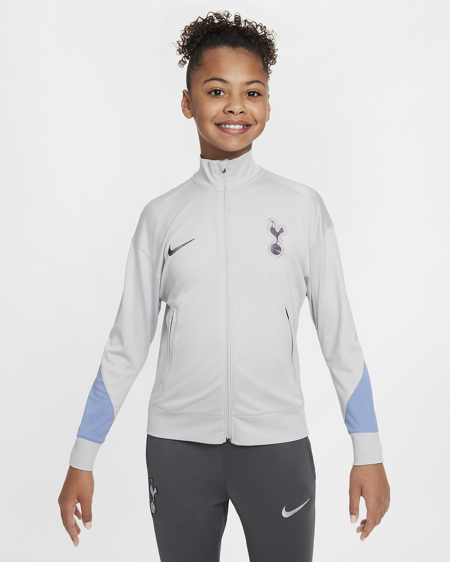 Tottenham Hotspur Strike Older Kids' Nike Dri-FIT Football Knit Tracksuit - Grey Fog/Dark Grey/Polar/Dark Grey