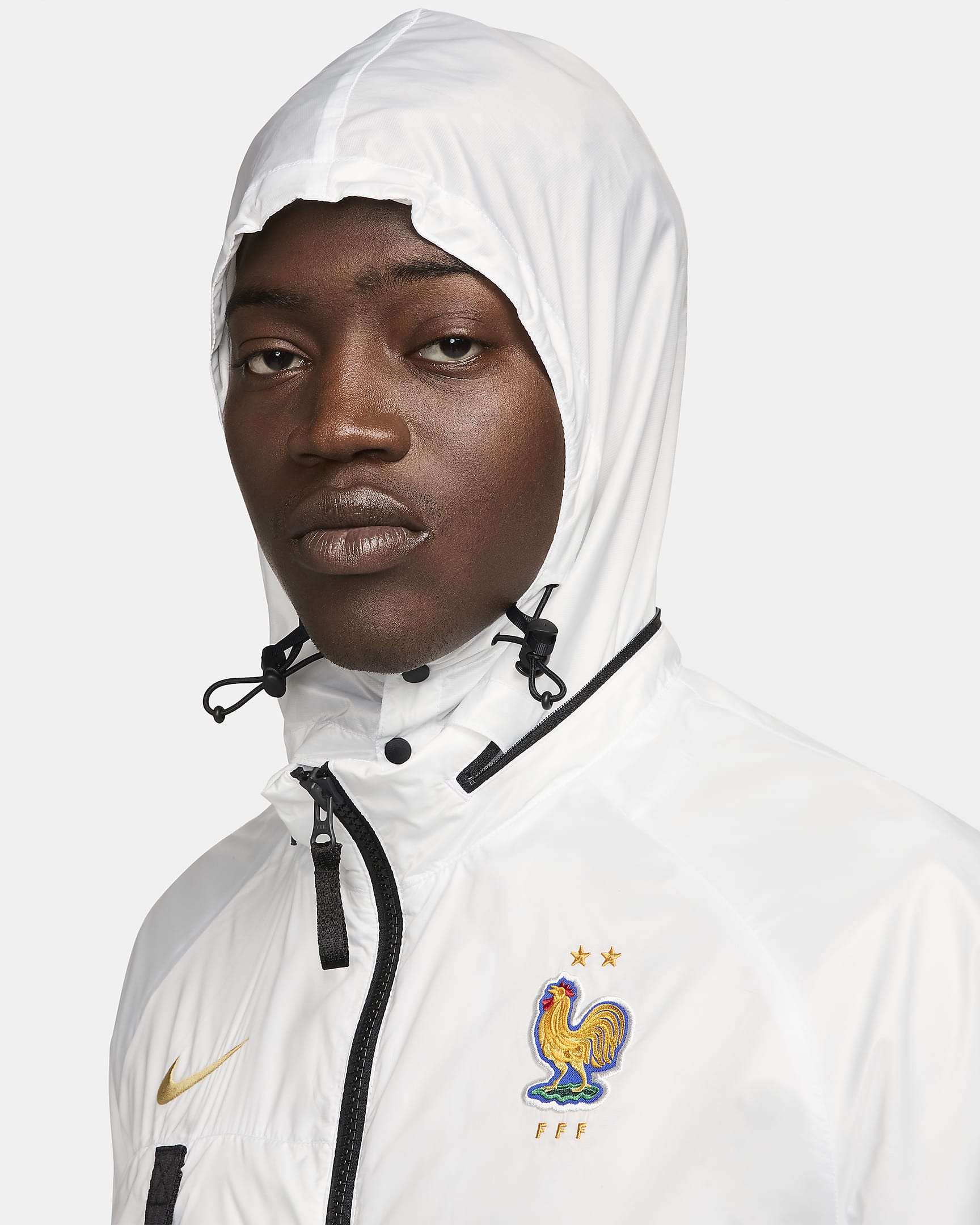 FFF Men's Nike Soccer Halo Jacket - Summit White/Club Gold