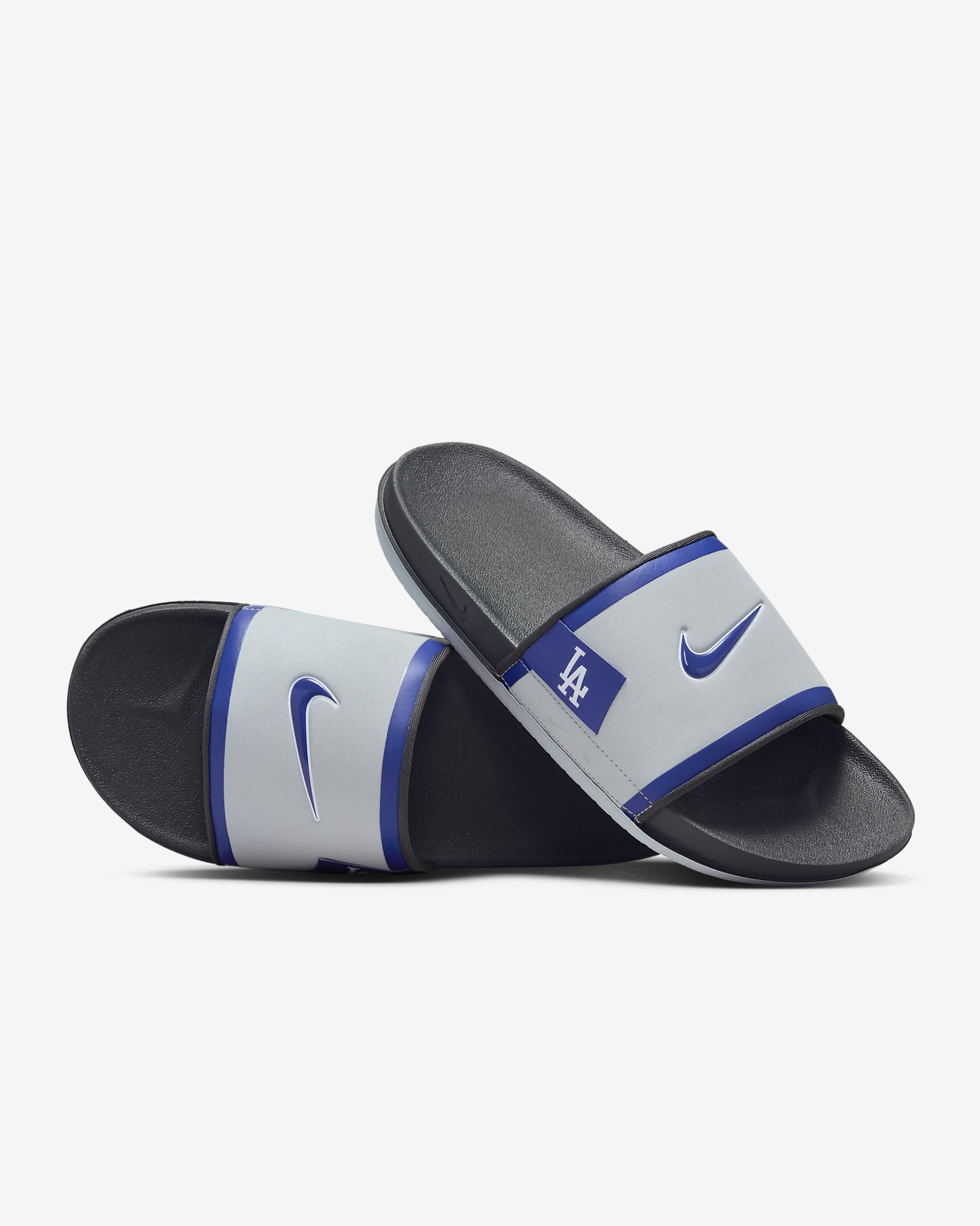 Nike Offcourt (Los Angeles Dodgers) Offcourt Slides - Wolf Grey/Dark Smoke Grey/Deep Royal Blue