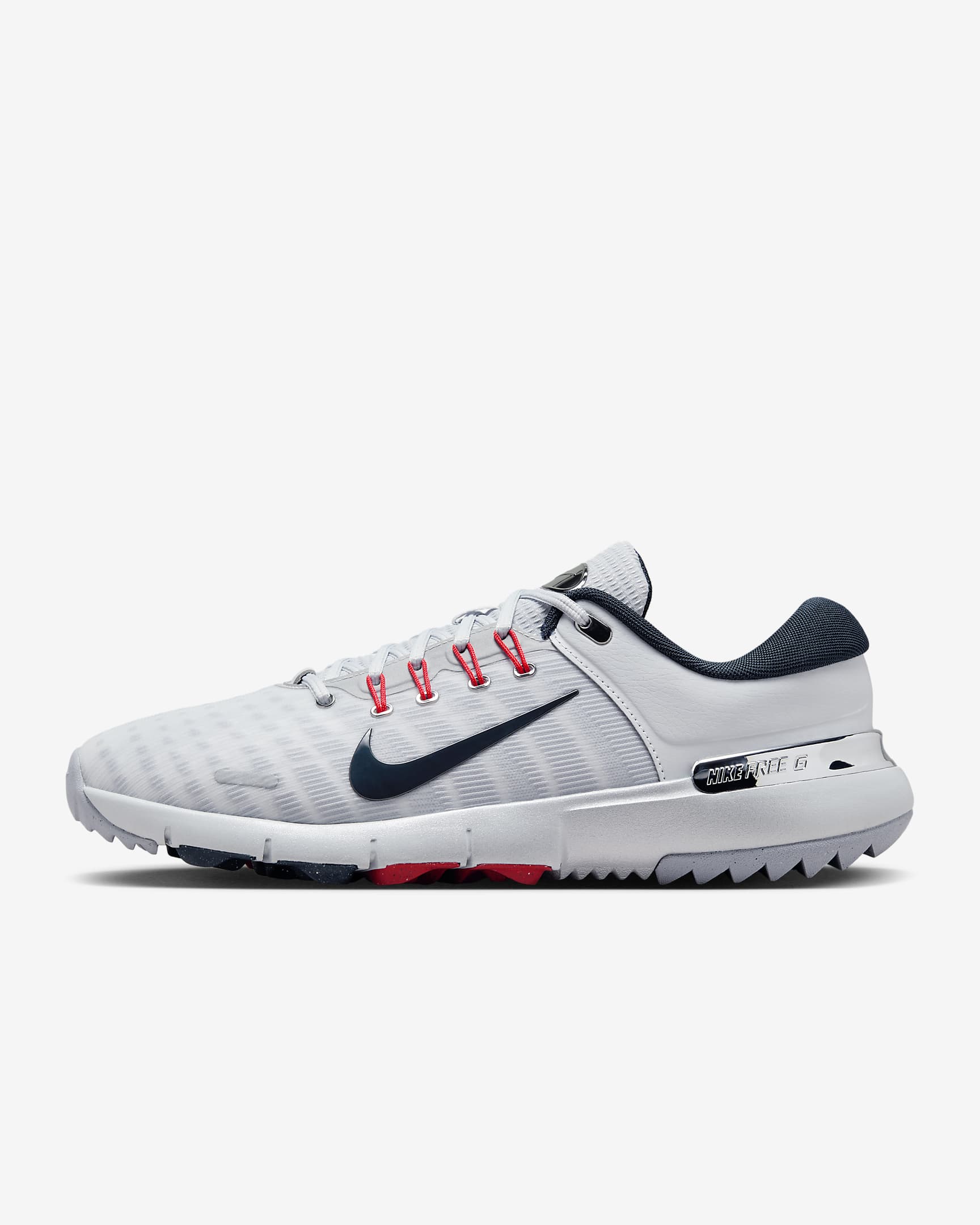 Nike Free Golf Men's Golf Shoes - Pure Platinum/Light Crimson/Wolf Grey/Armoury Navy